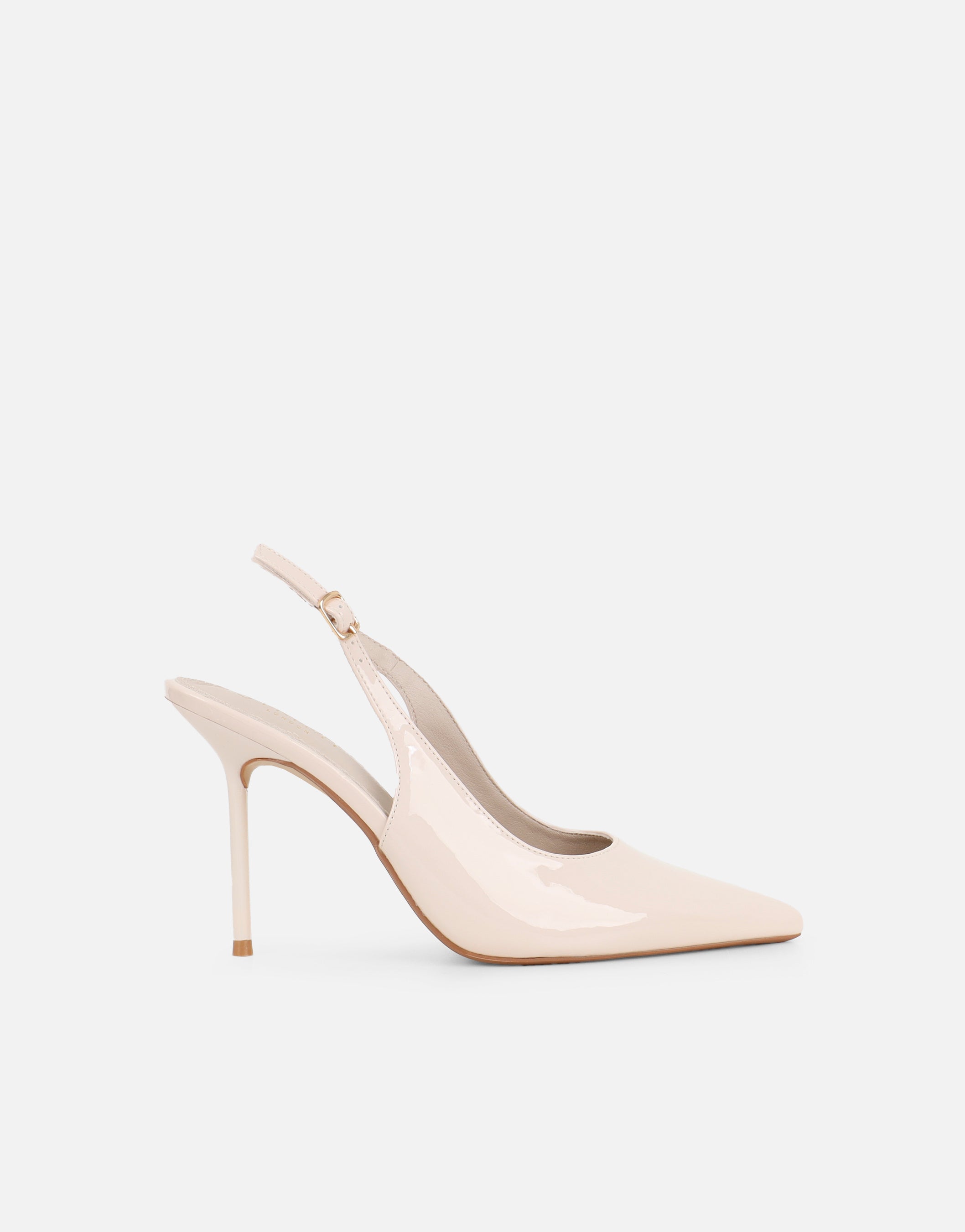 Limani Stone Pearlised Patent Slingback Courts | SIMMI London