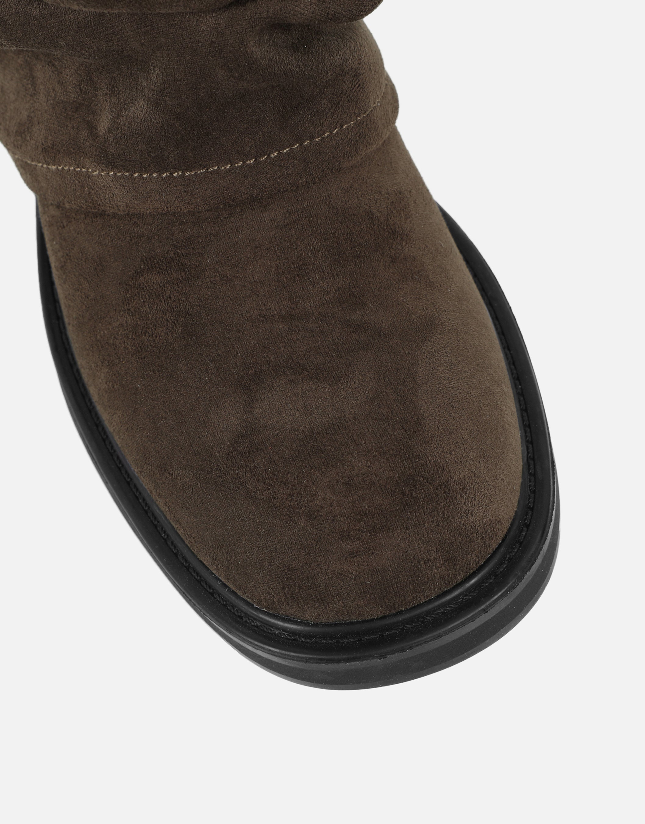 Lowry Khaki Suede Foldover Chunky Boots | SIMMI London