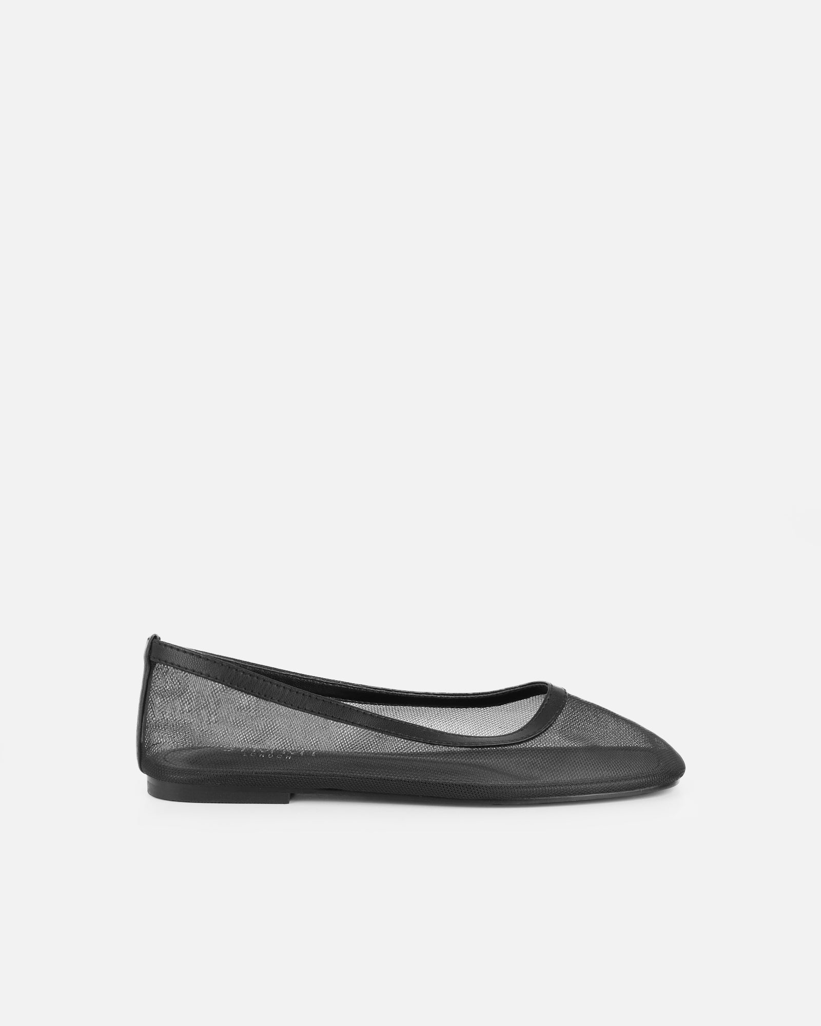 Luanne Black Mesh Ballerina Flats | SIMMI London