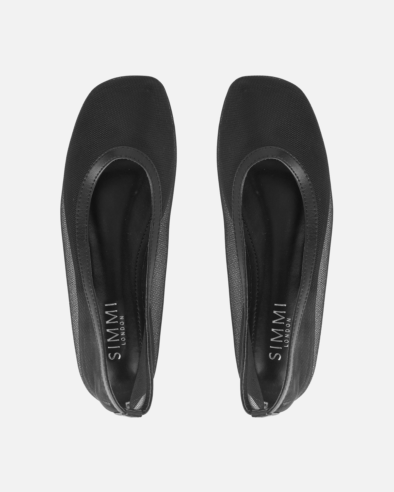 Luanne Black Mesh Ballerina Flats | SIMMI London