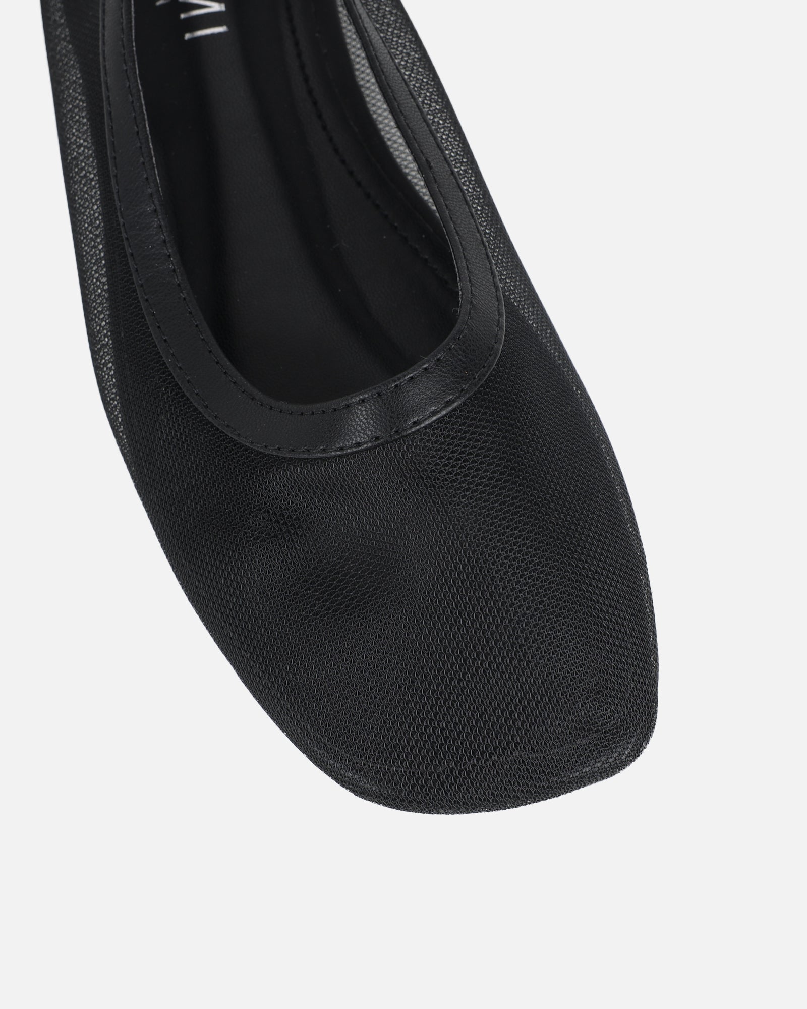 Luanne Black Mesh Ballerina Flats | SIMMI London