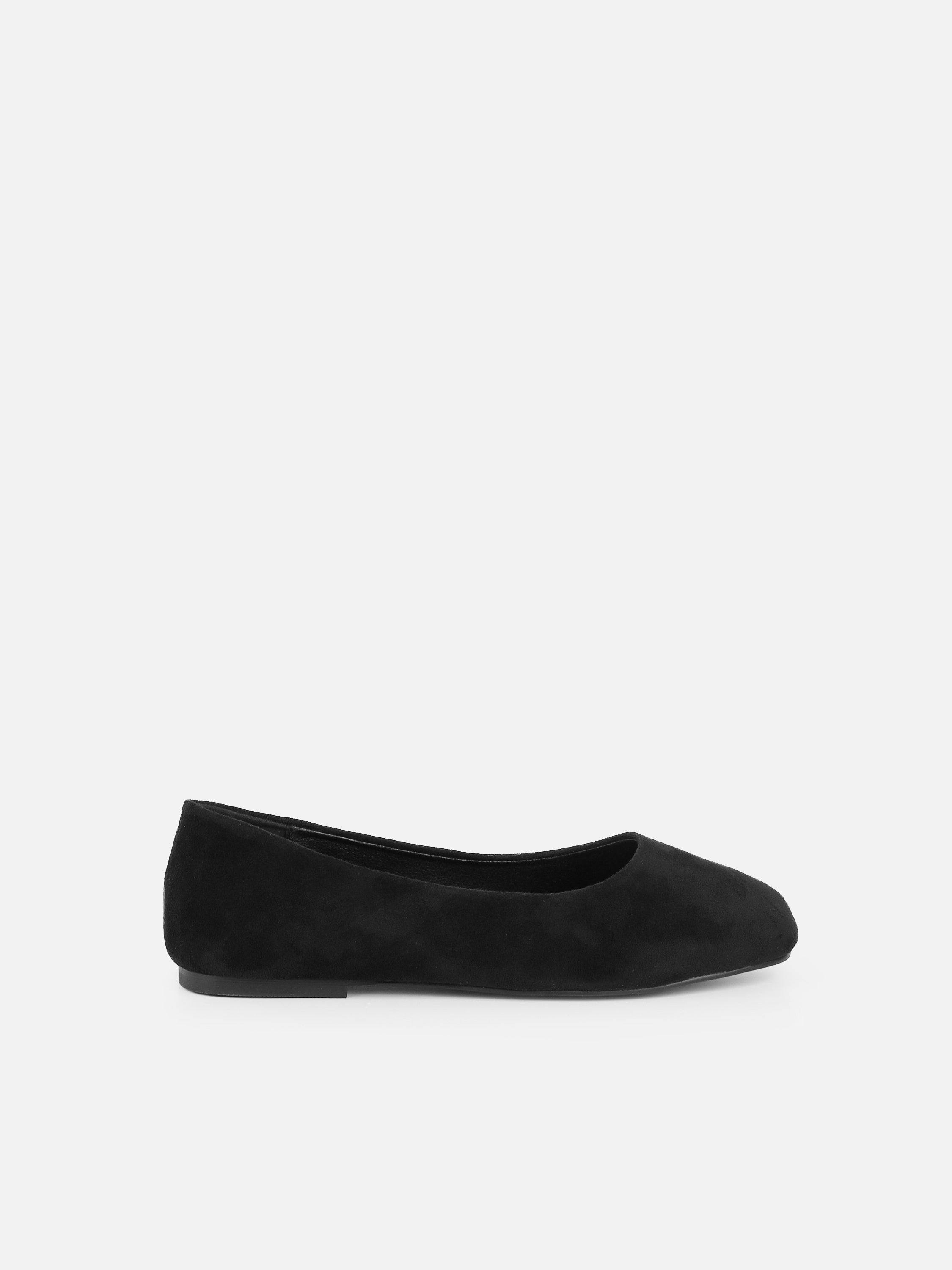 Viktoria Black Suede Ballerina Flats | SIMMI London