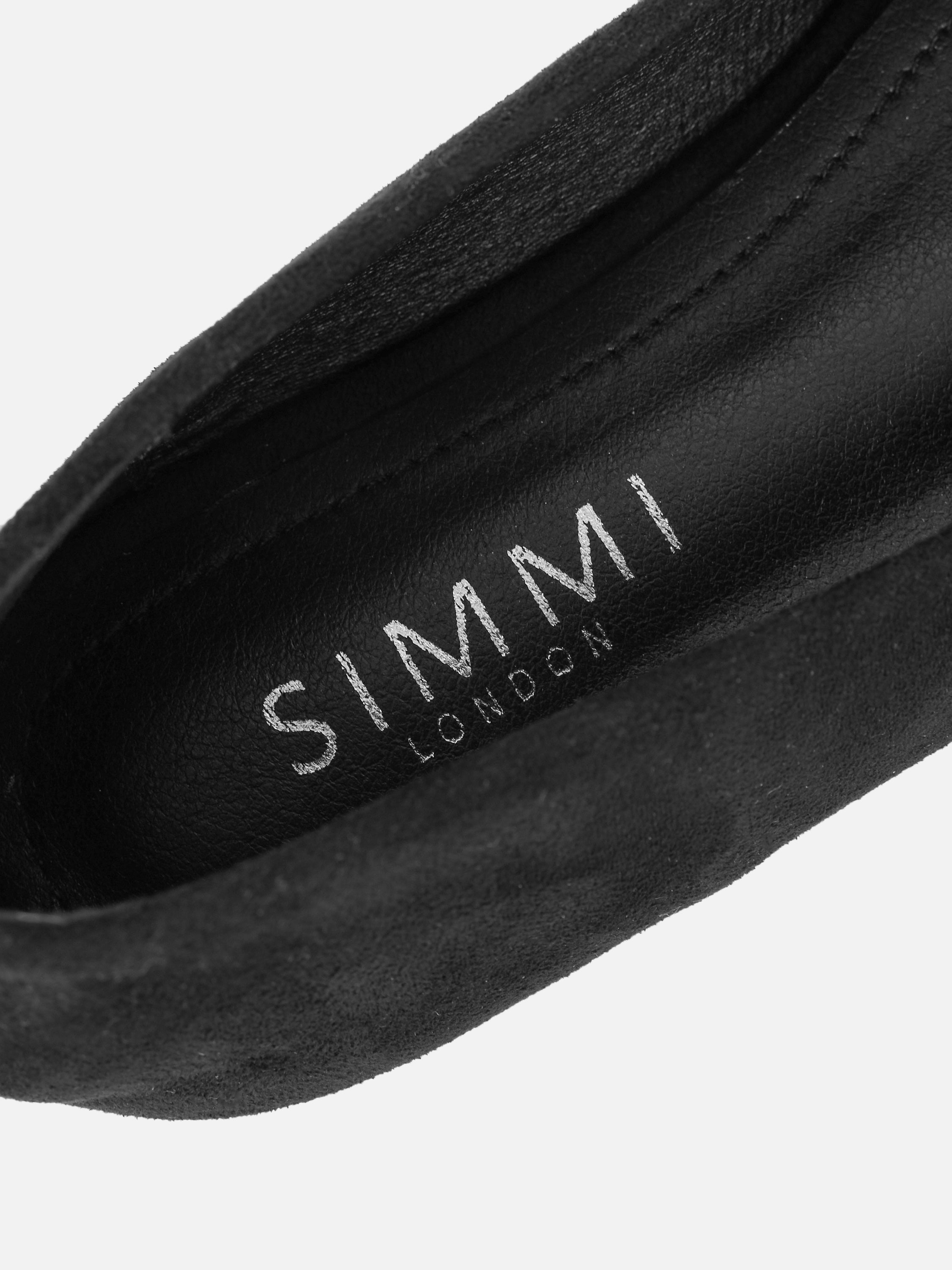 Viktoria Black Suede Ballerina Flats | SIMMI London