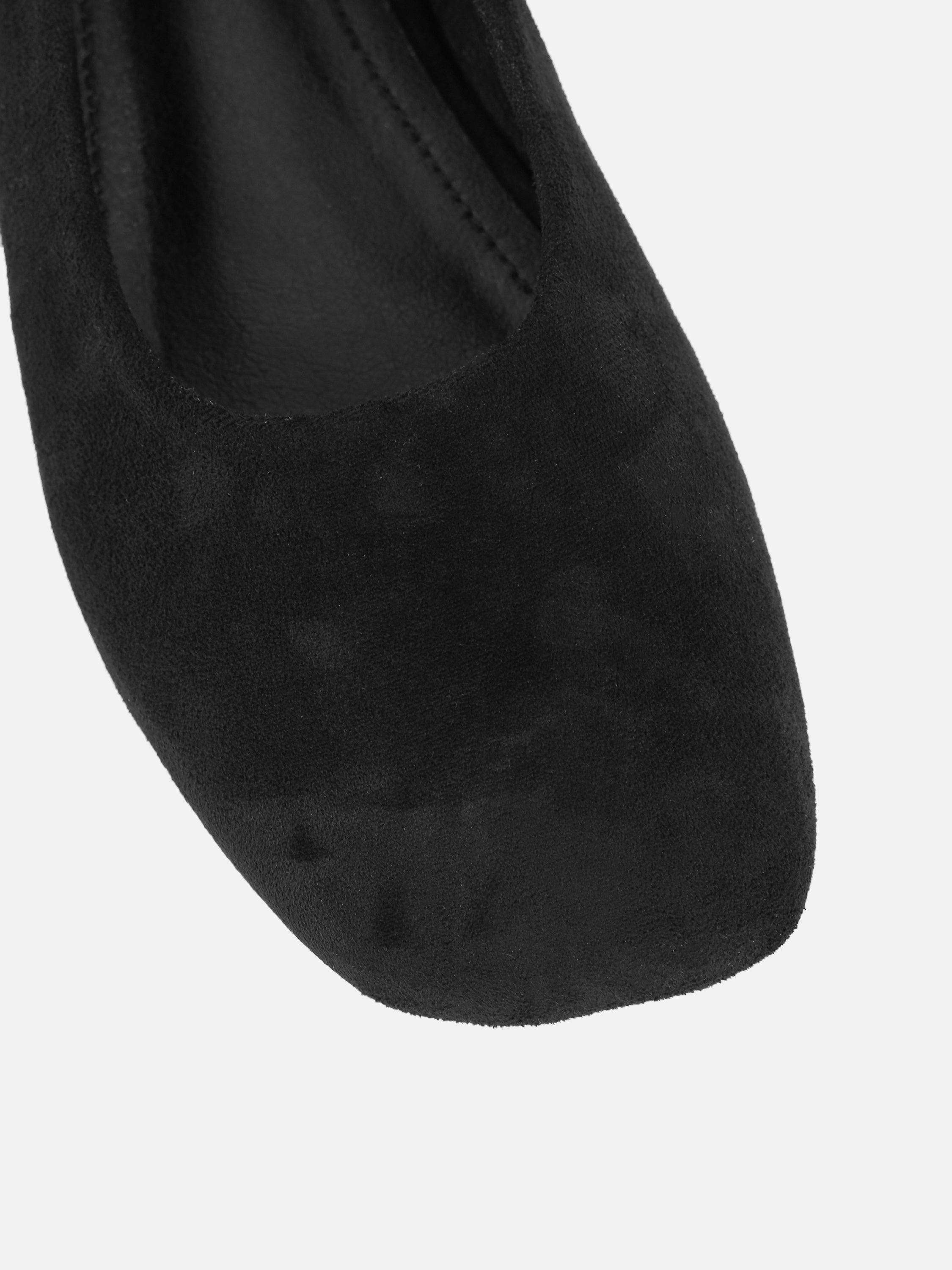 Viktoria Black Suede Ballerina Flats | SIMMI London