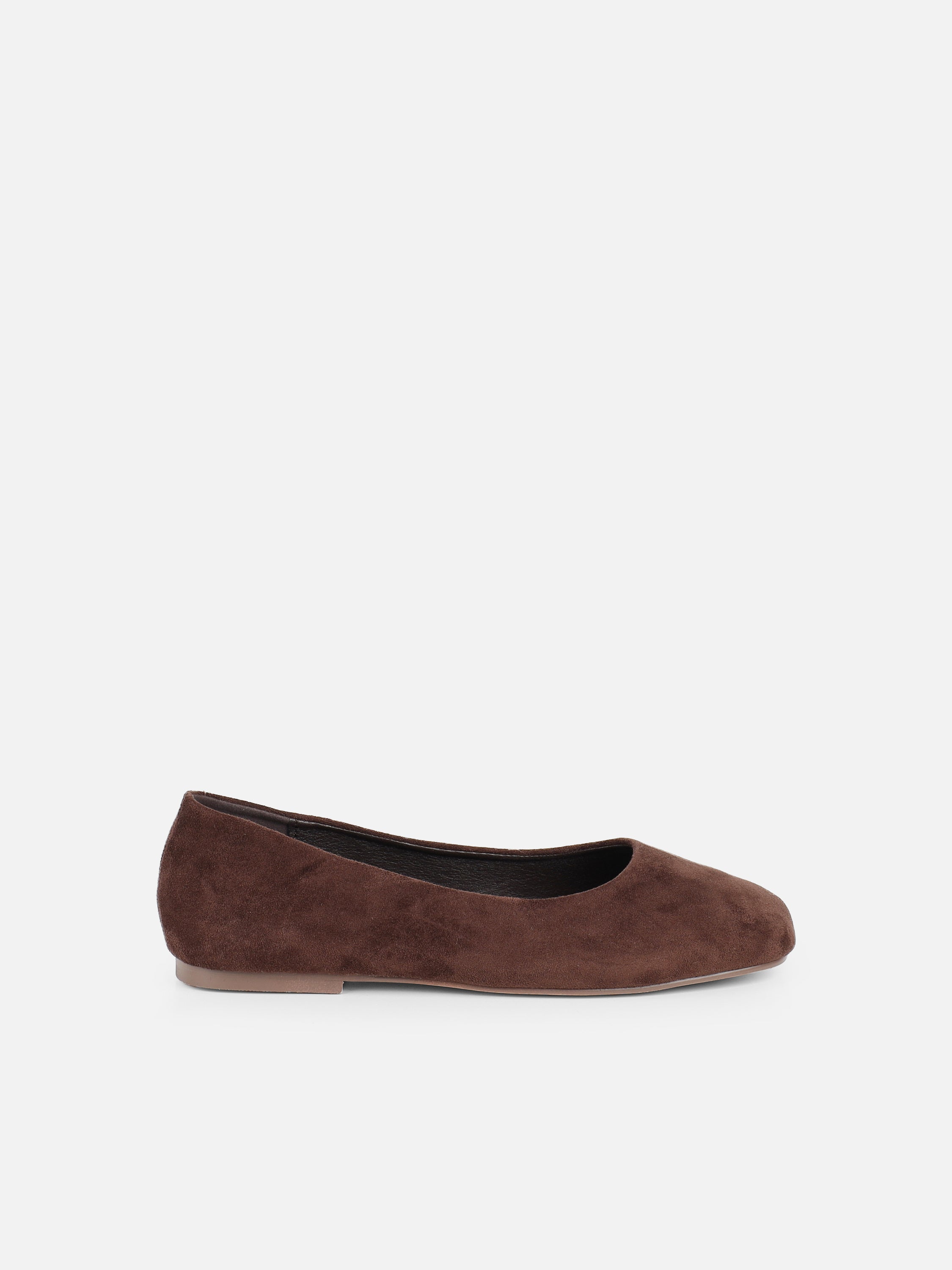 Viktoria Brown Suede Ballerina Flats | SIMMI London