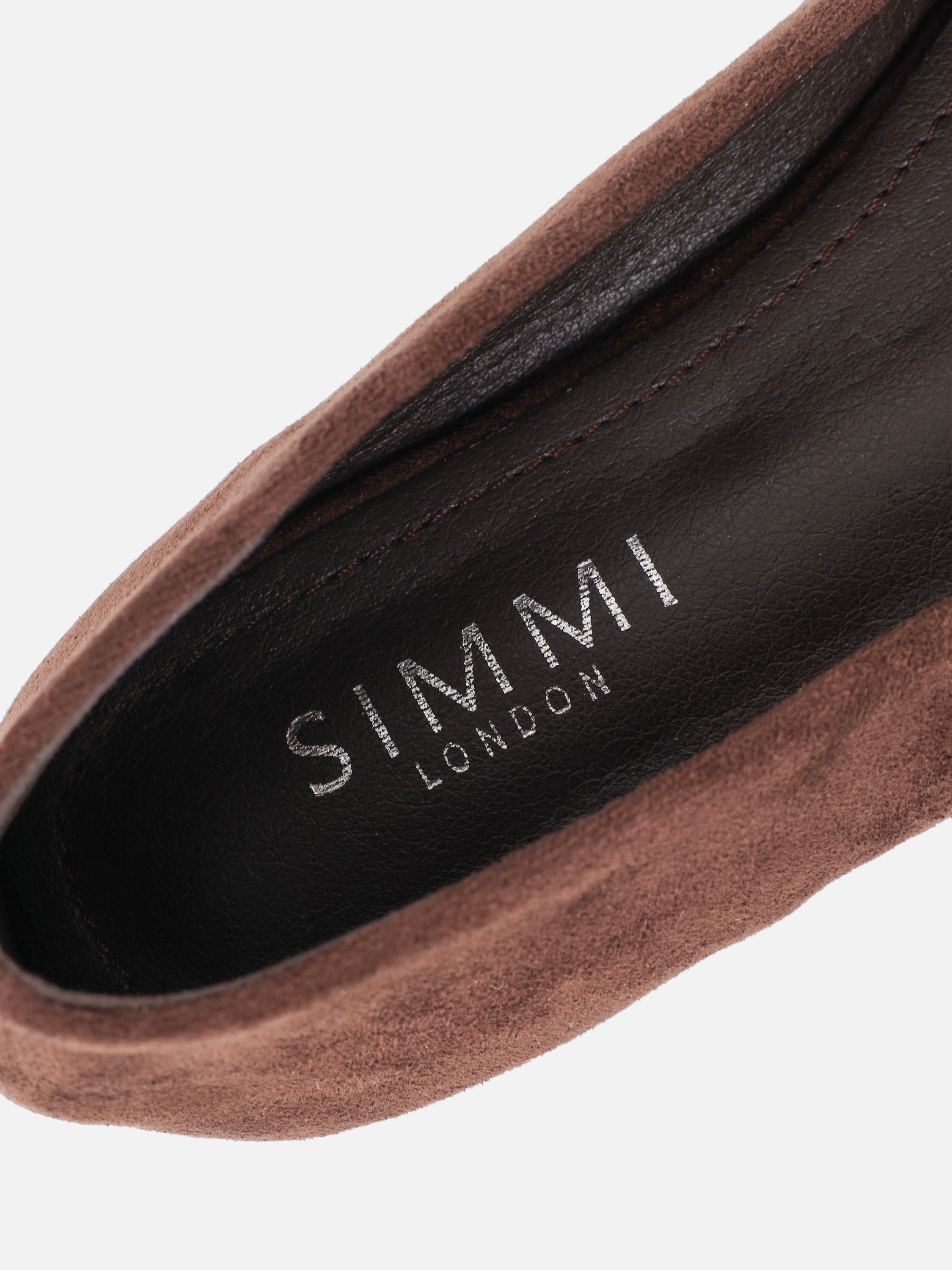 Viktoria Brown Suede Ballerina Flats | SIMMI London