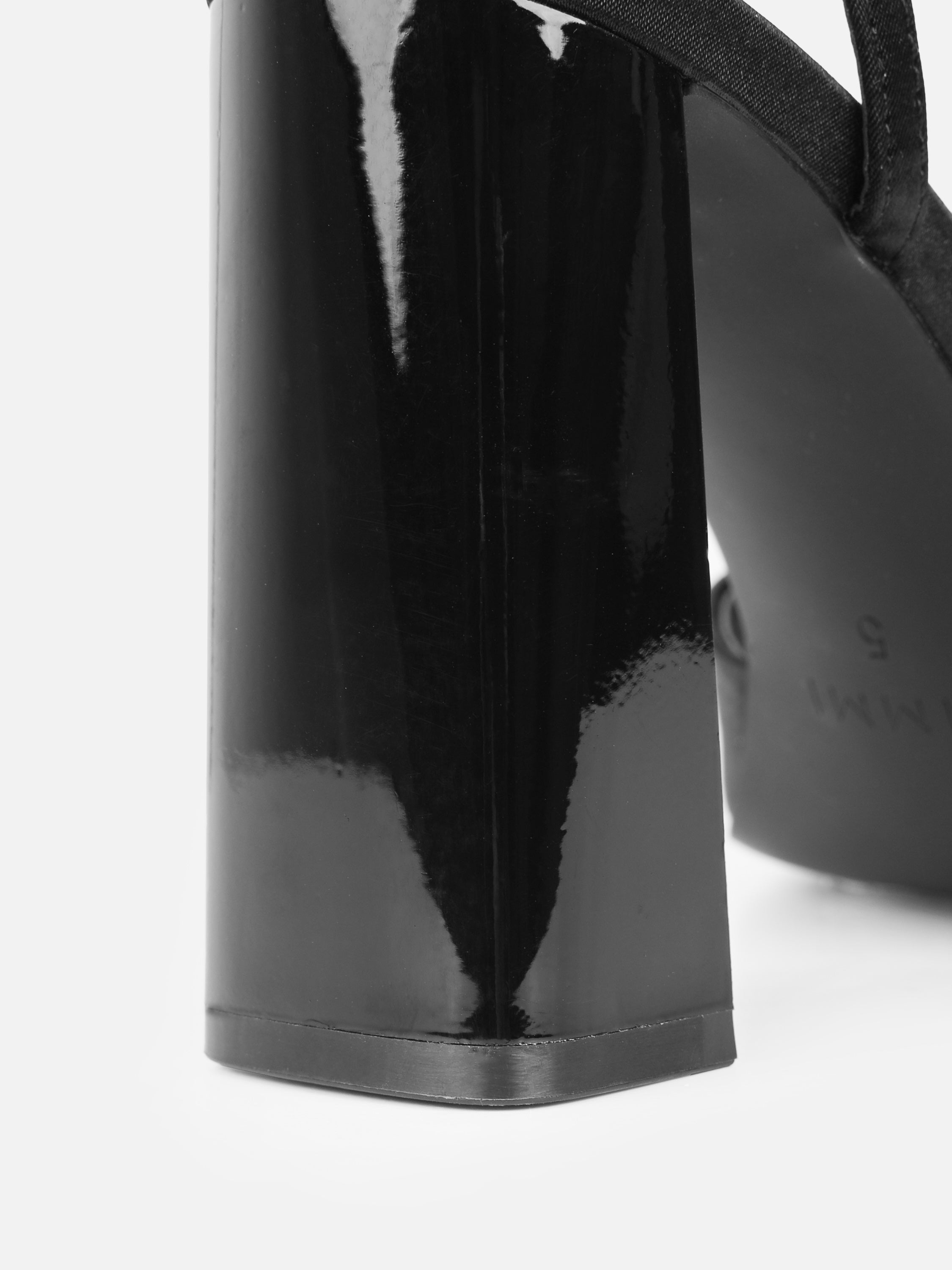 Jeena Black Satin Block Heeled Sandals | SIMMI London