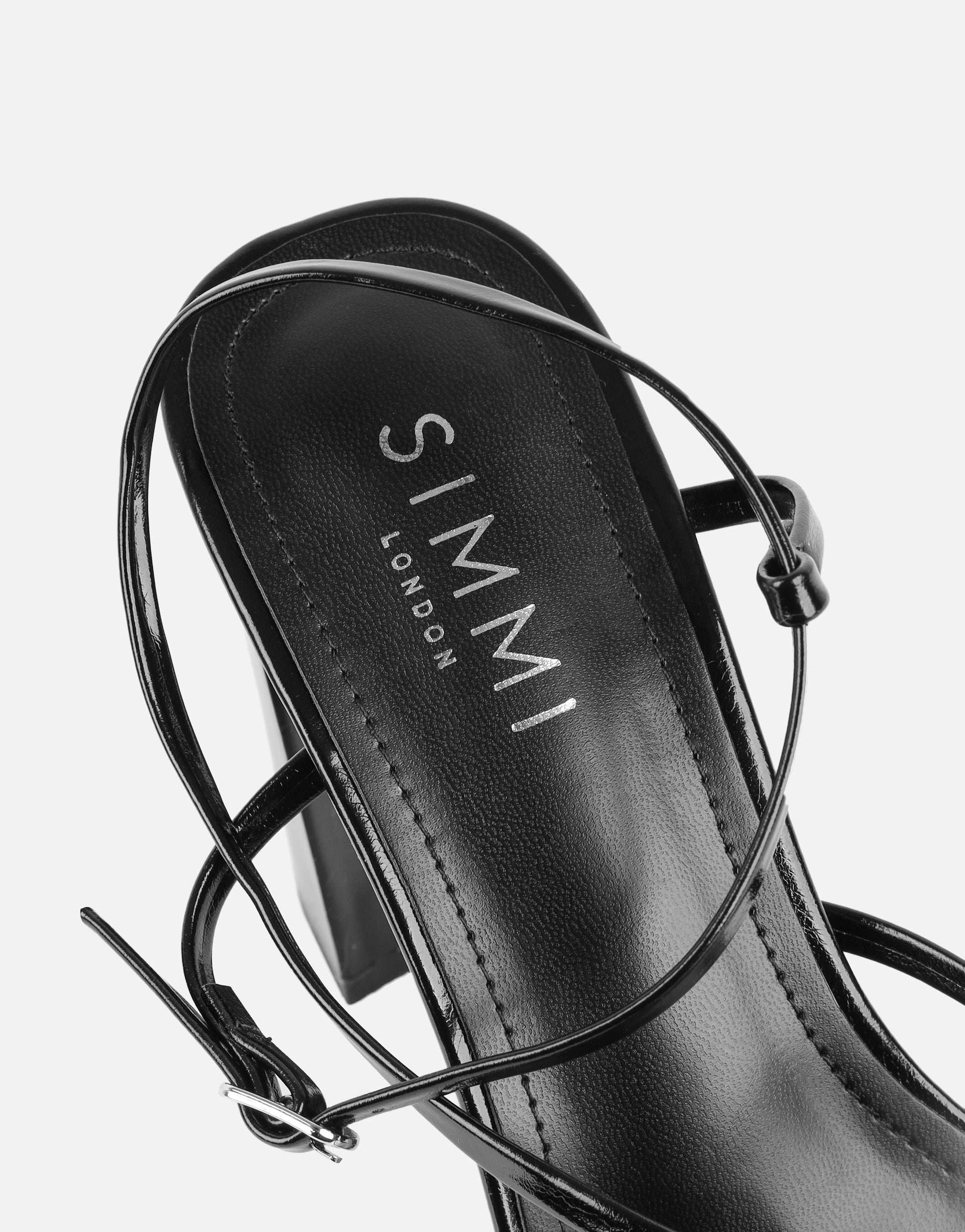 Xyla Black Strappy Block Heeled Sandals | SIMMI London