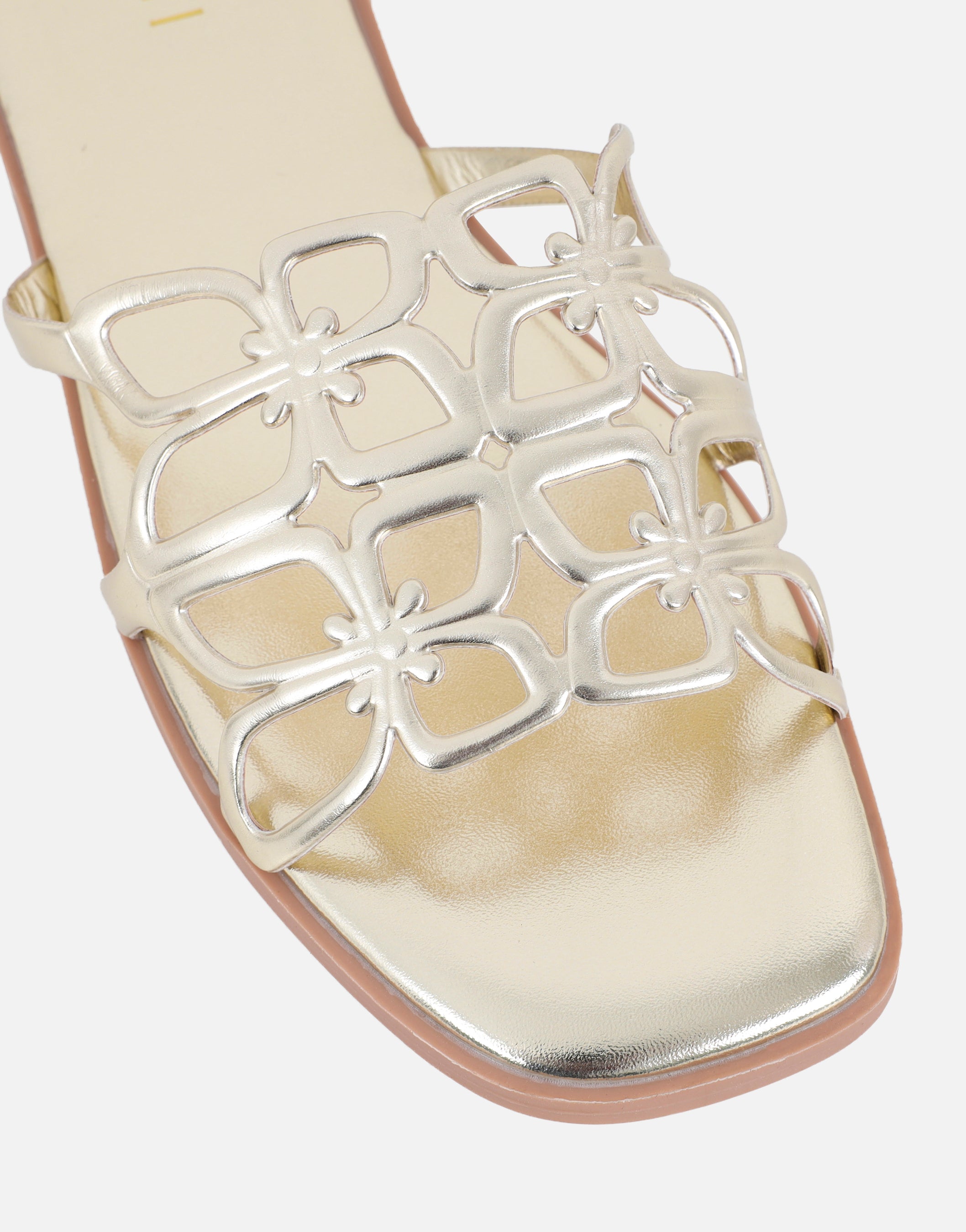 Lumi Gold Slip On Flat Sandals | SIMMI London