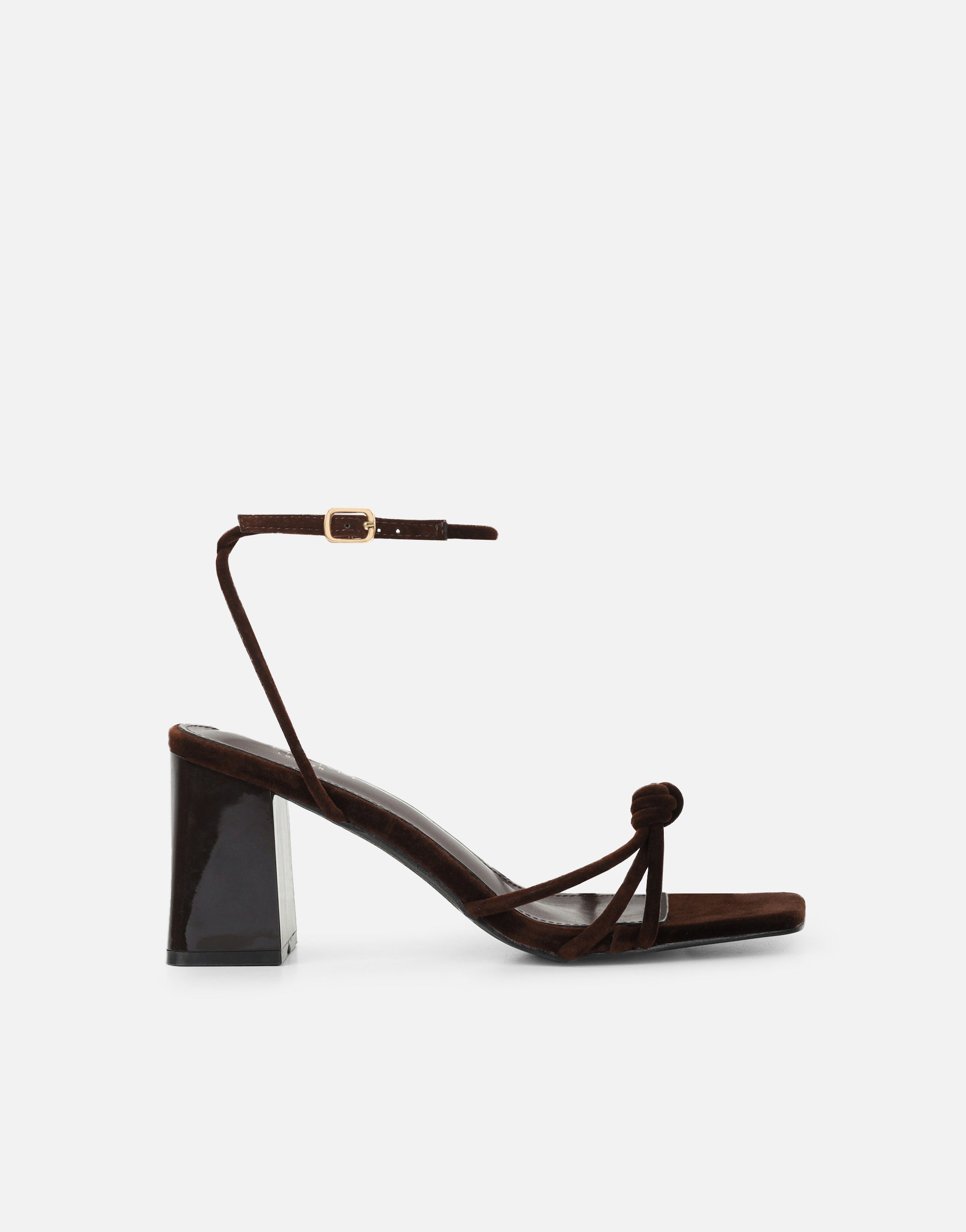 Aya Brown Suede Block Heeled Sandals | SIMMI London