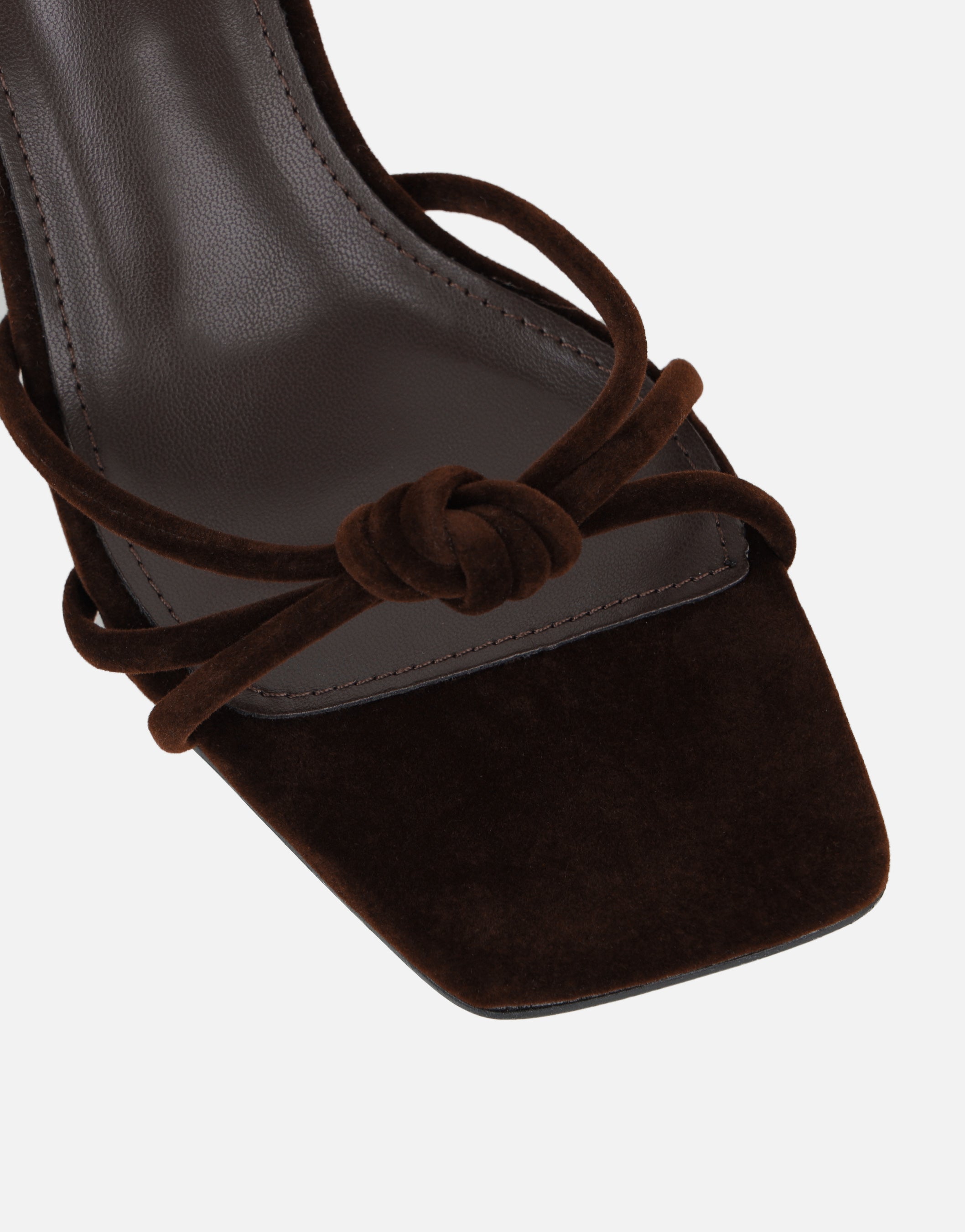Aya Brown Suede Block Heeled Sandals | SIMMI London
