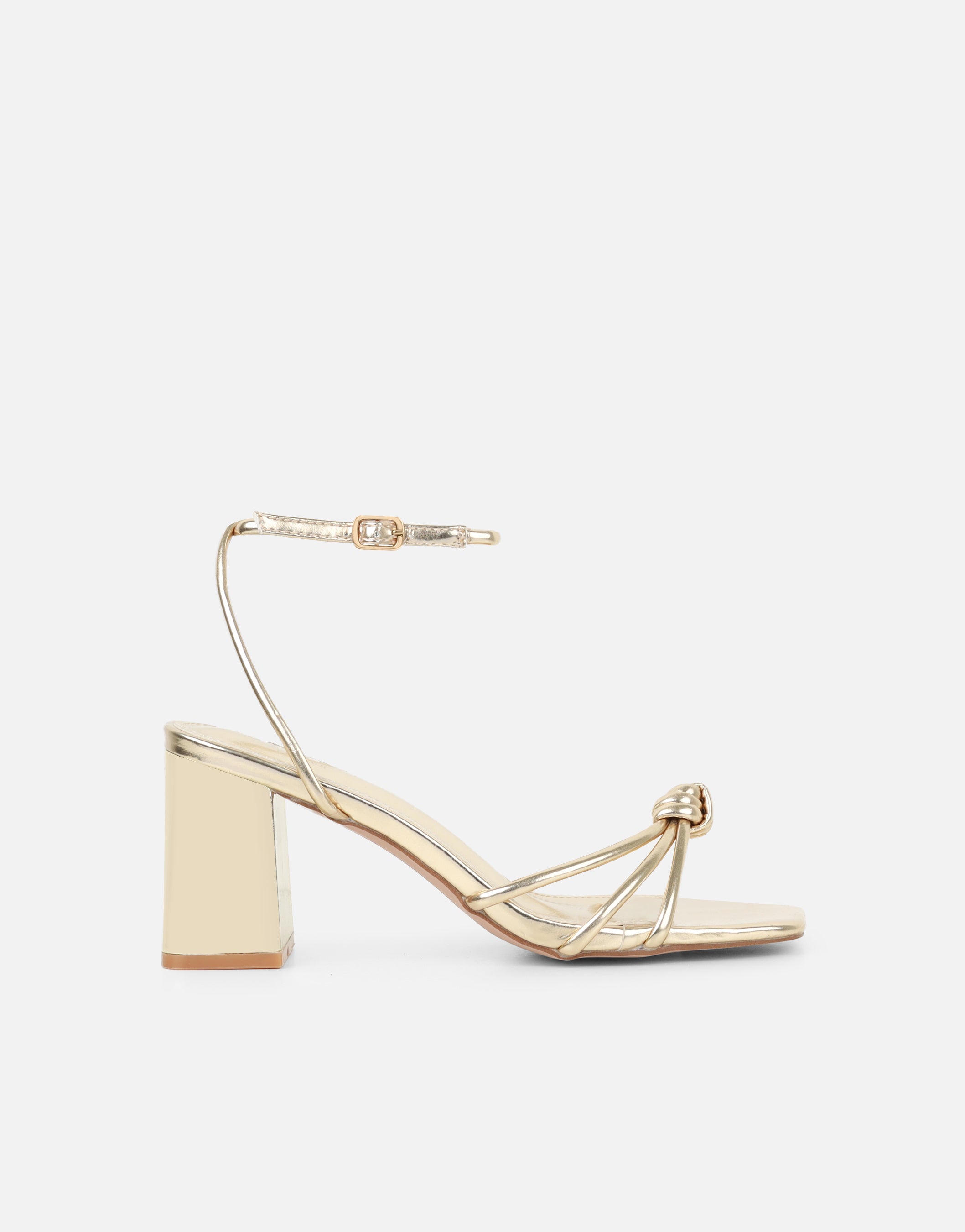 Aya Gold Metallic Block Heeled Sandals | SIMMI London