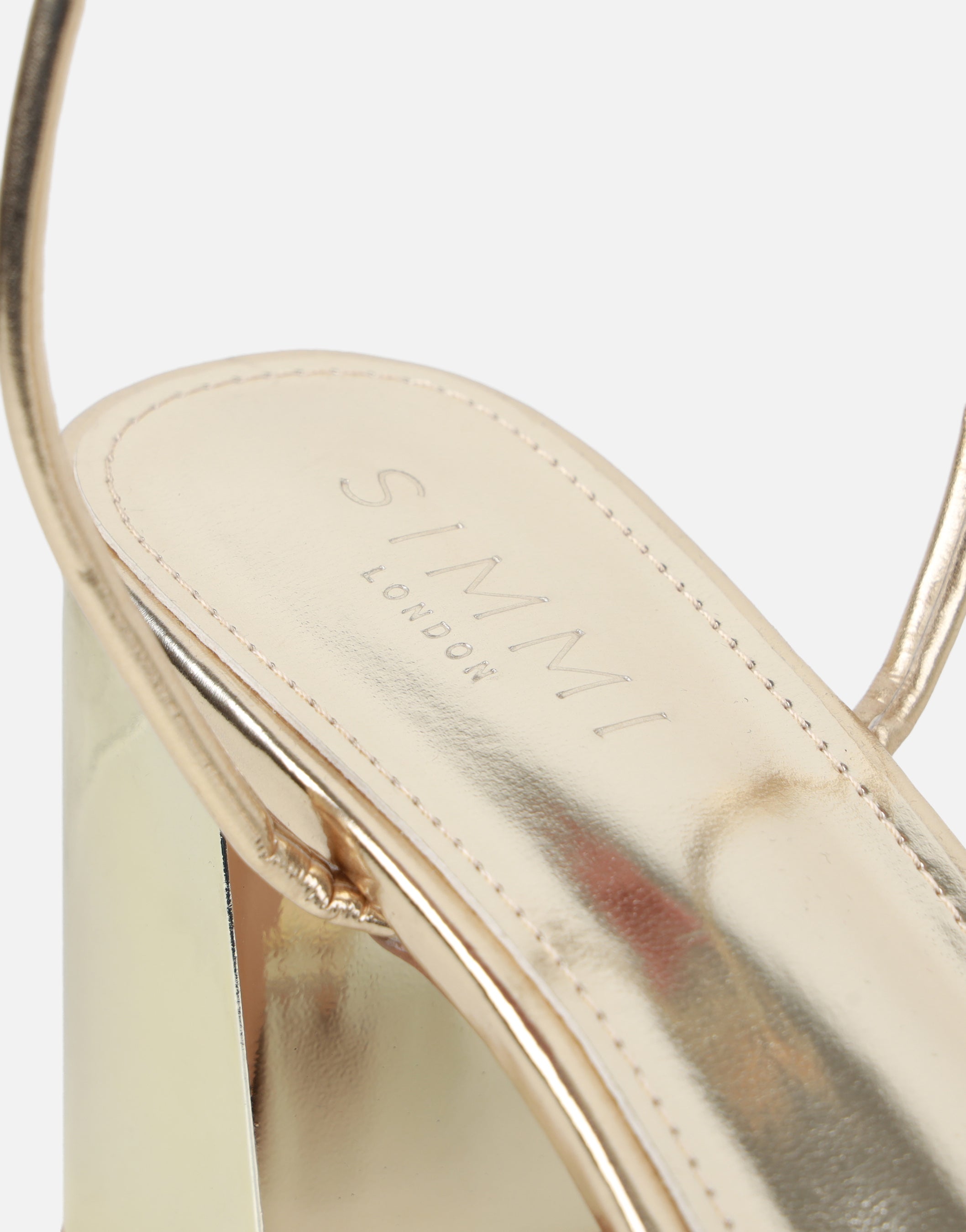 Aya Gold Metallic Block Heeled Sandals | SIMMI London