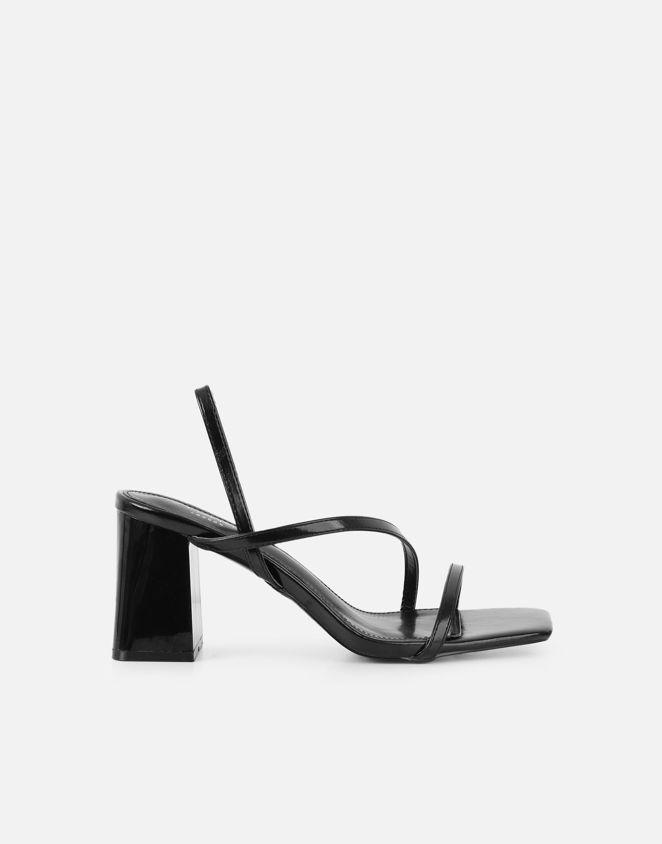 Manzi Black Strappy Block Heeled Sandals | SIMMI London
