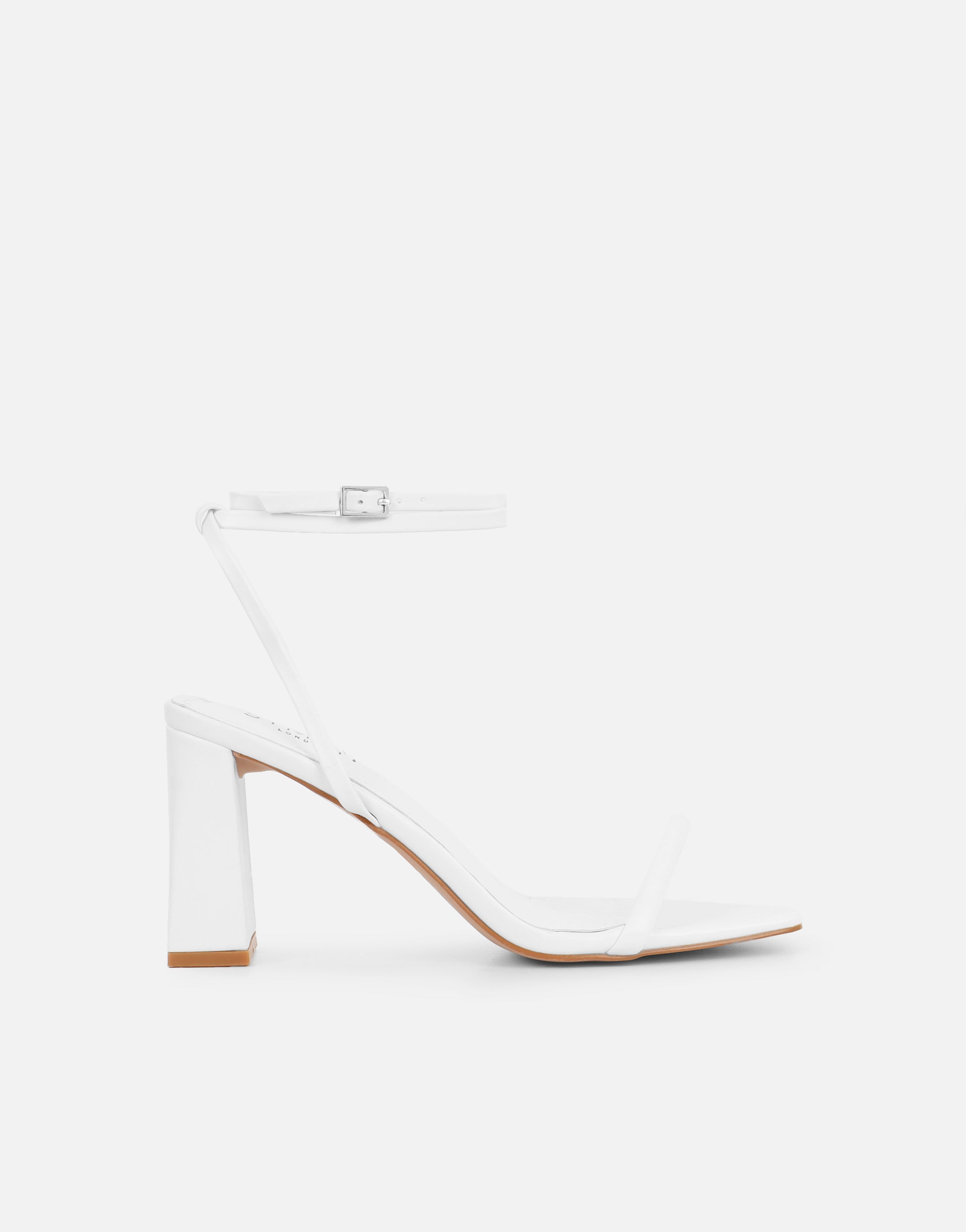 Citra White Strappy Block Heeled Sandals | SIMMI London