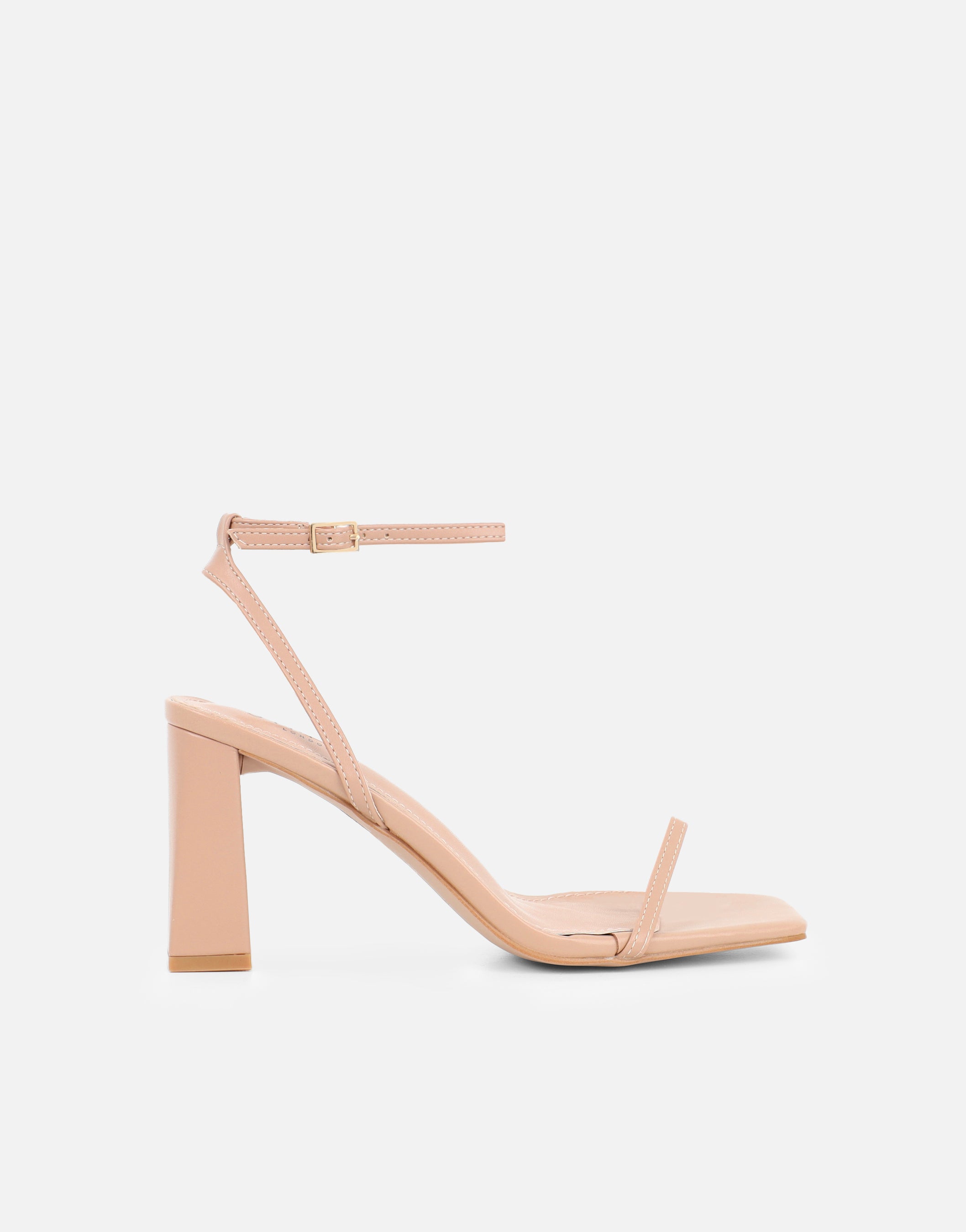 Penelope Beige Block Heeled Sandals | SIMMI London