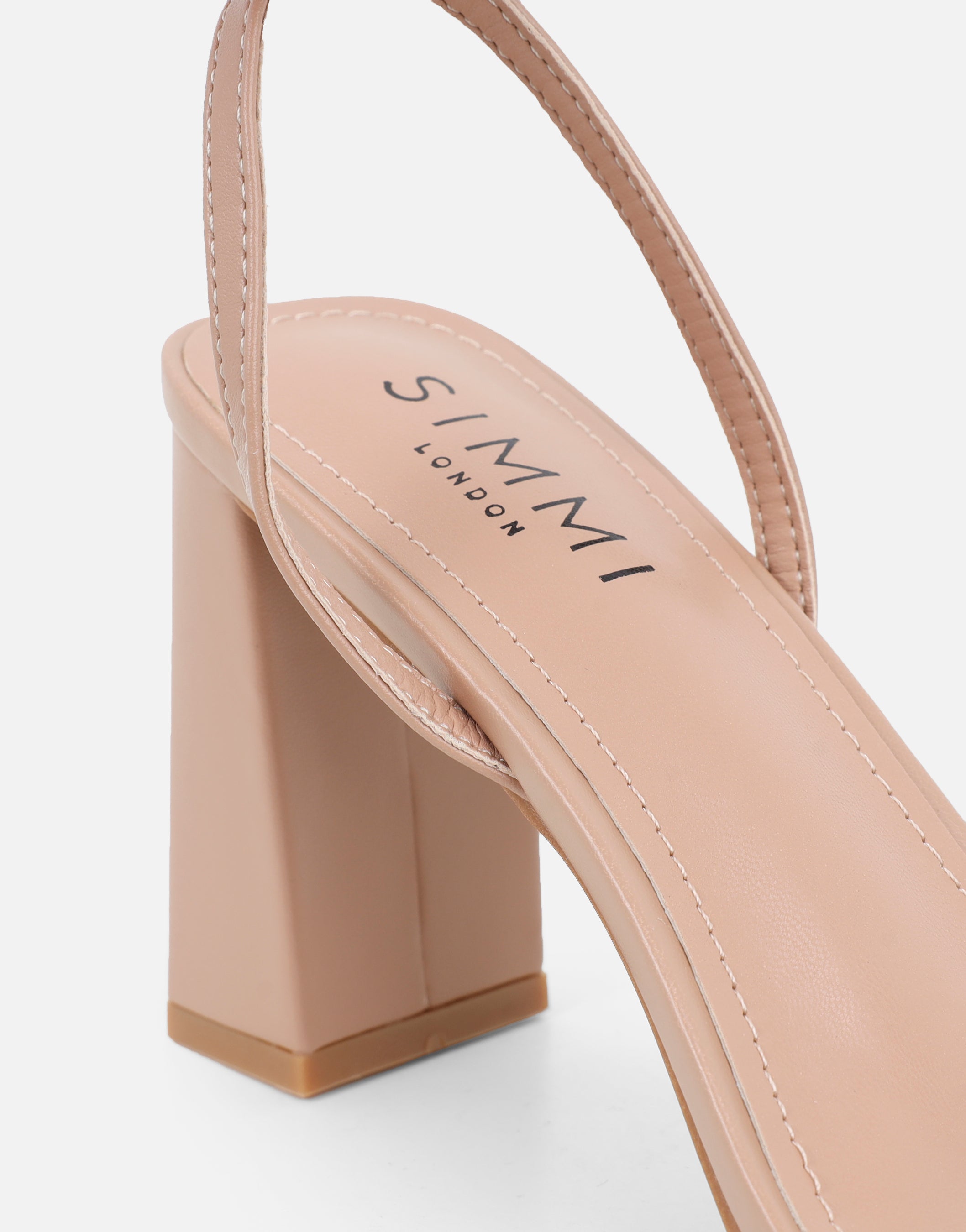 Penelope Beige Block Heeled Sandals | SIMMI London