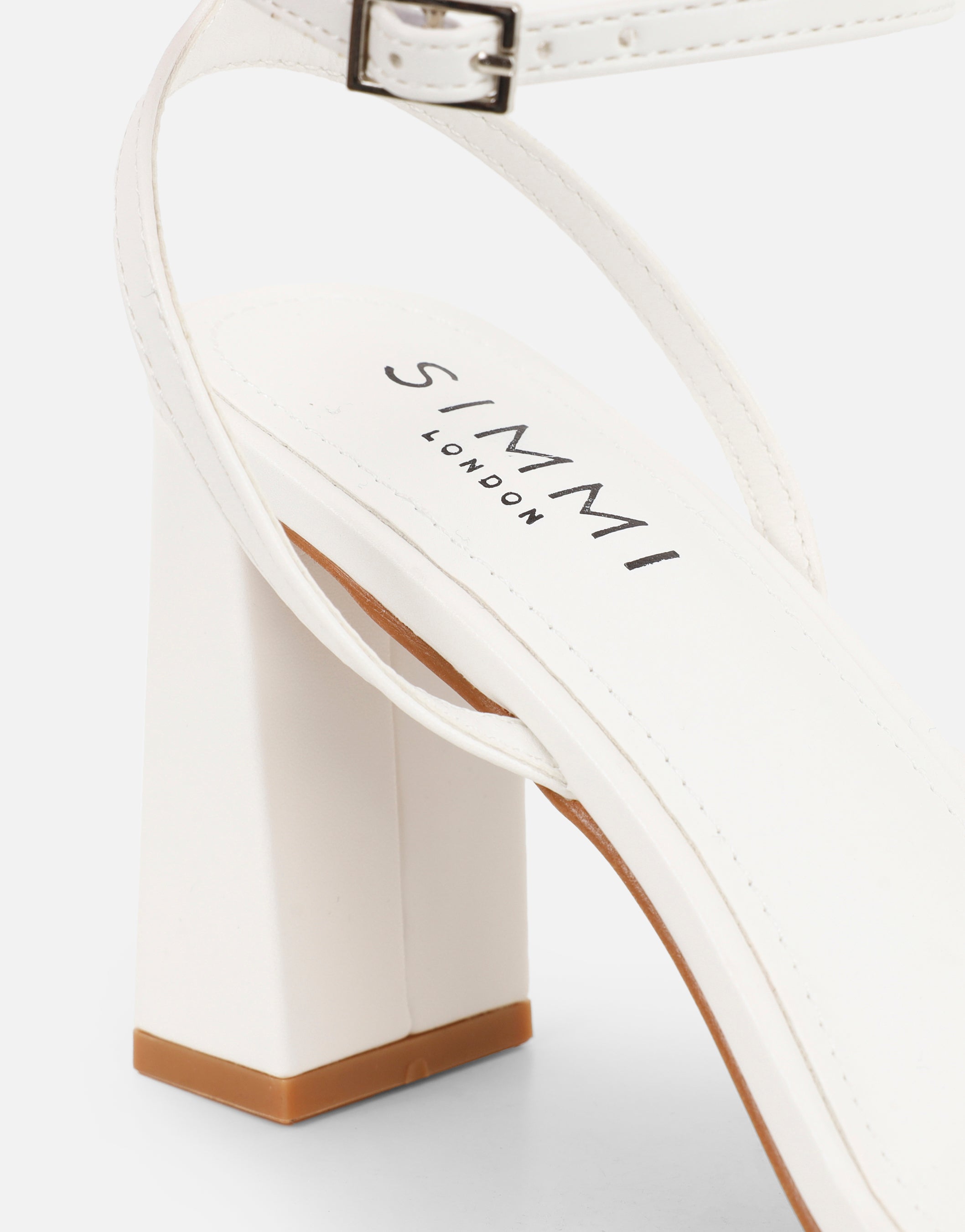 Penelope White Block Heeled Sandals | SIMMI London