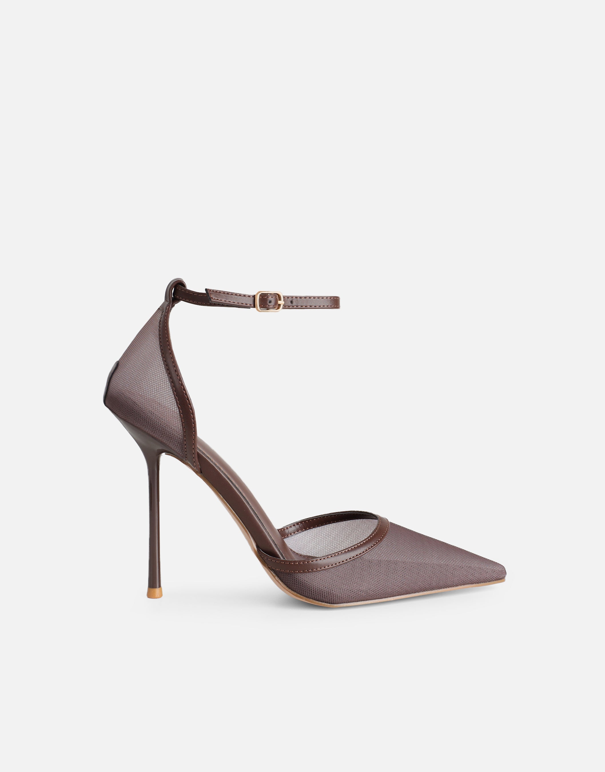 Mandisa brown mesh court heels | SIMMI London