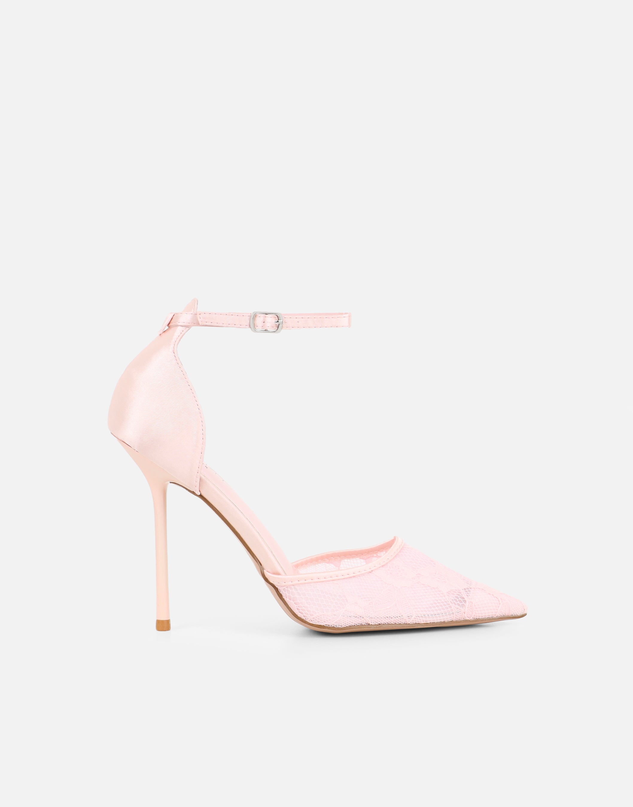 Deena Blush Lace Court Shoes | SIMMI London