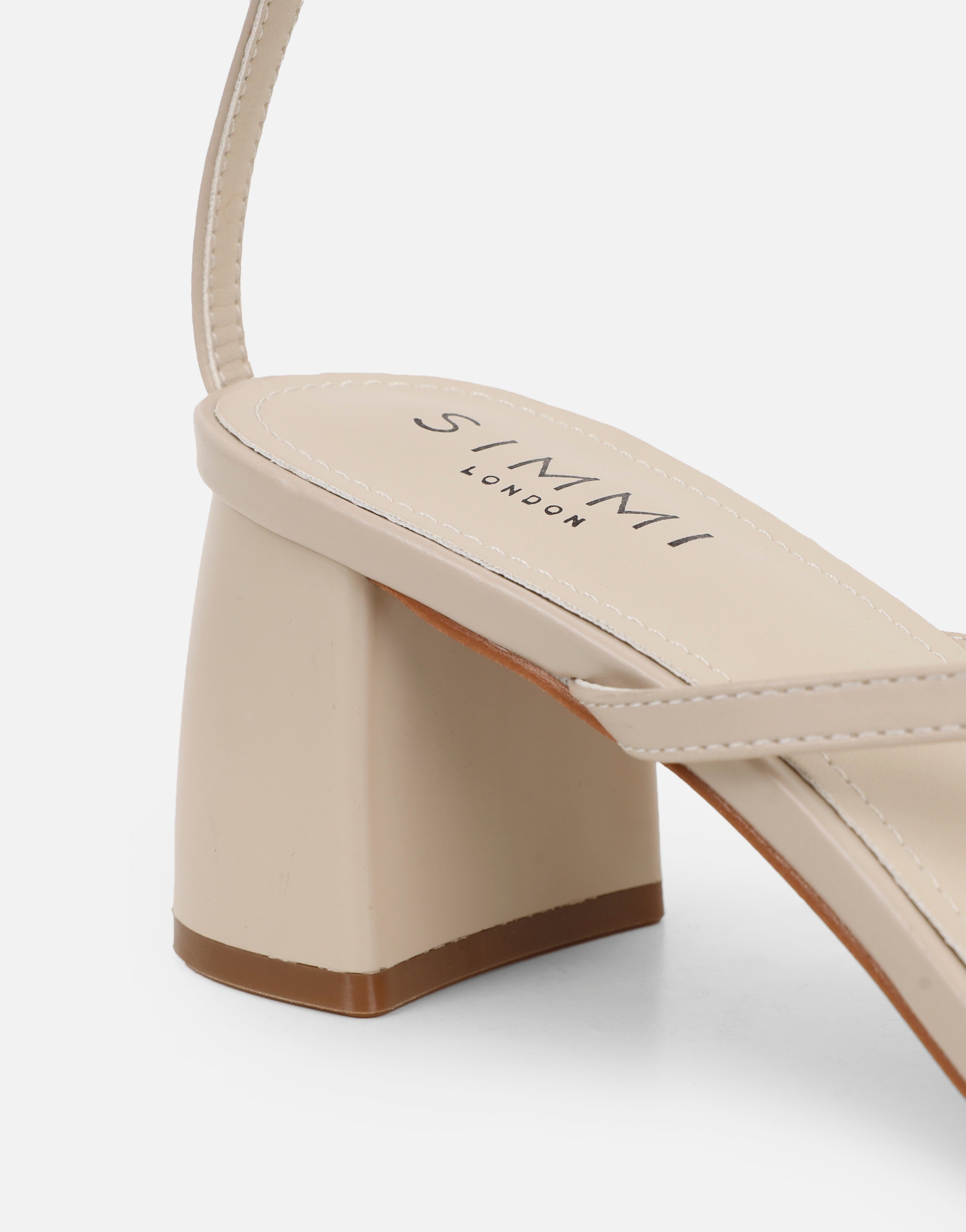 Mandy Stone Toe Thong Block Heeled Sandals | SIMMI London