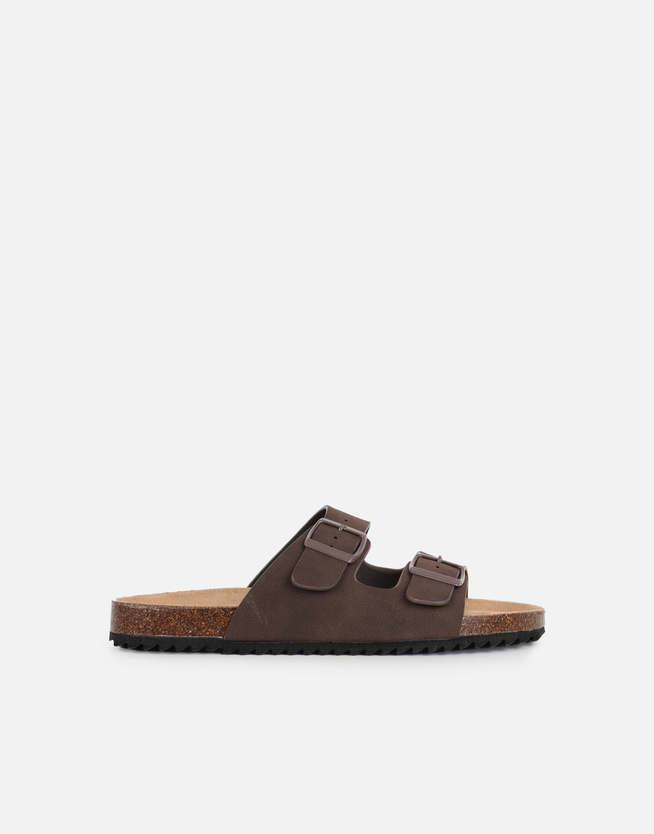 Manny Chocolate Slip On Footbed Flat Sandals | SIMMI London