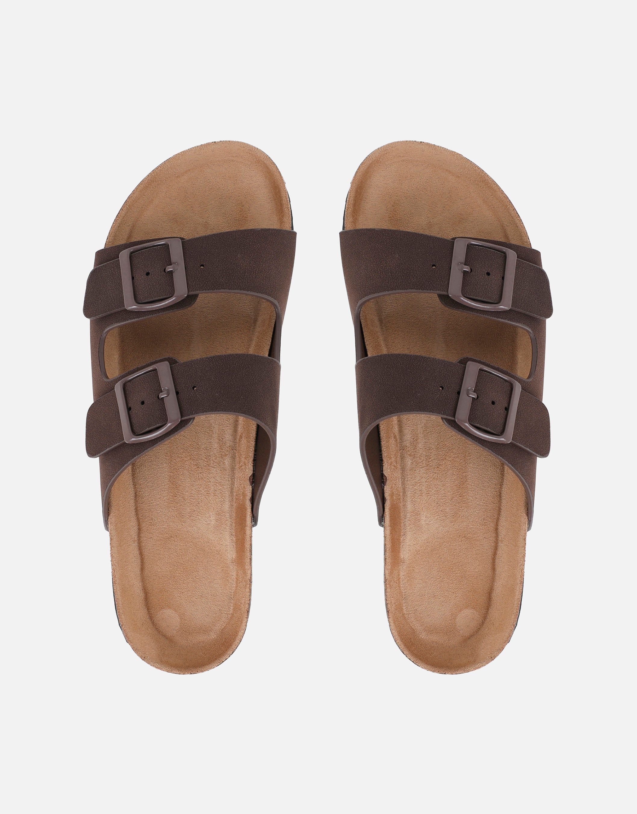 Manny Chocolate Slip On Footbed Flat Sandals | SIMMI London