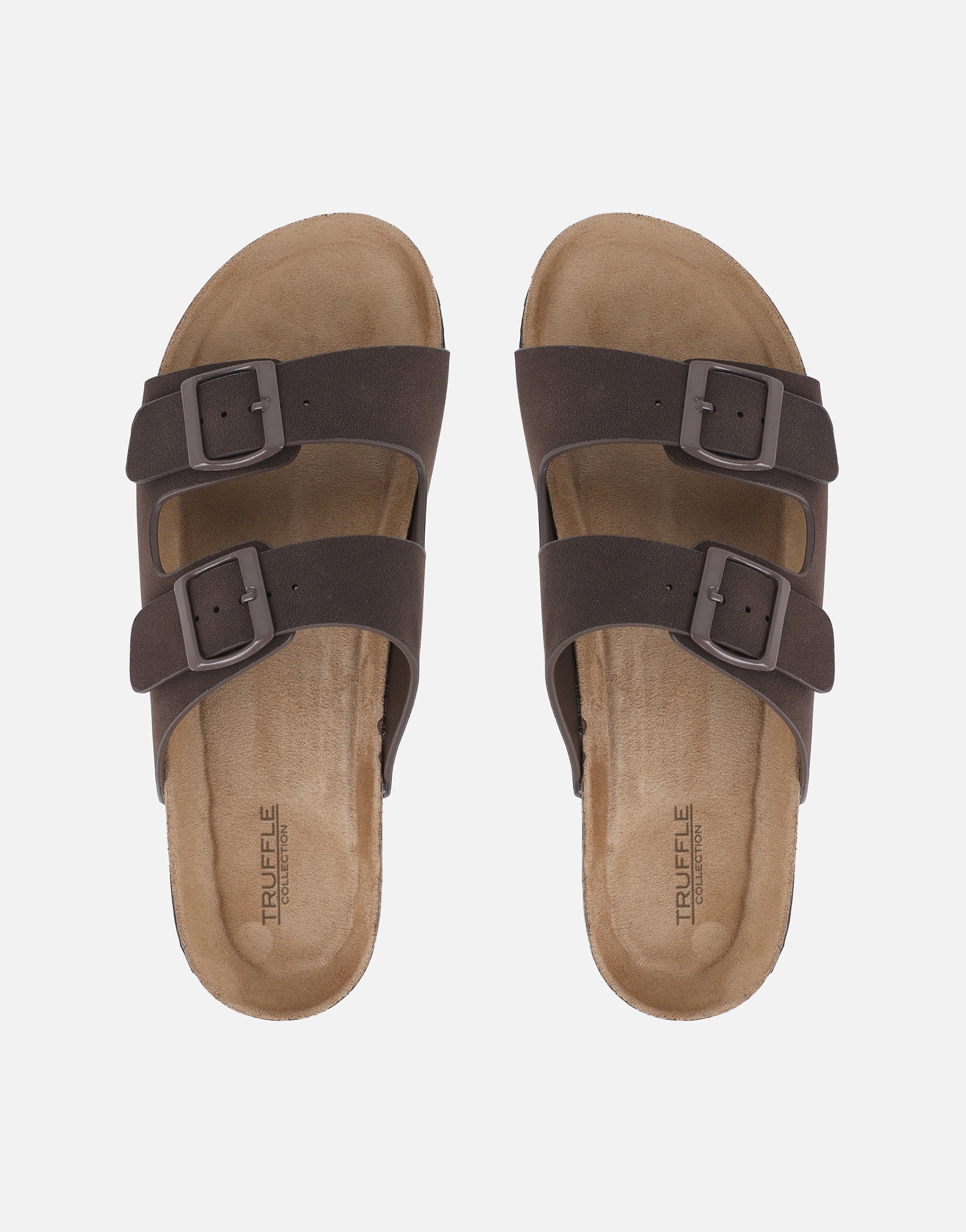 Olsen Truffle Collection Chocolate Slip On Footbed Flat Sandals