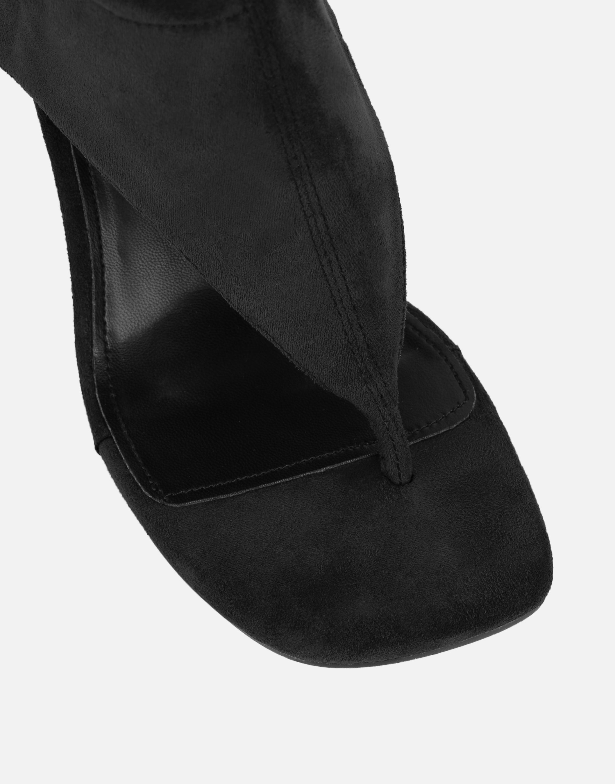 Marina Black Suedette High Boots | SIMMI London