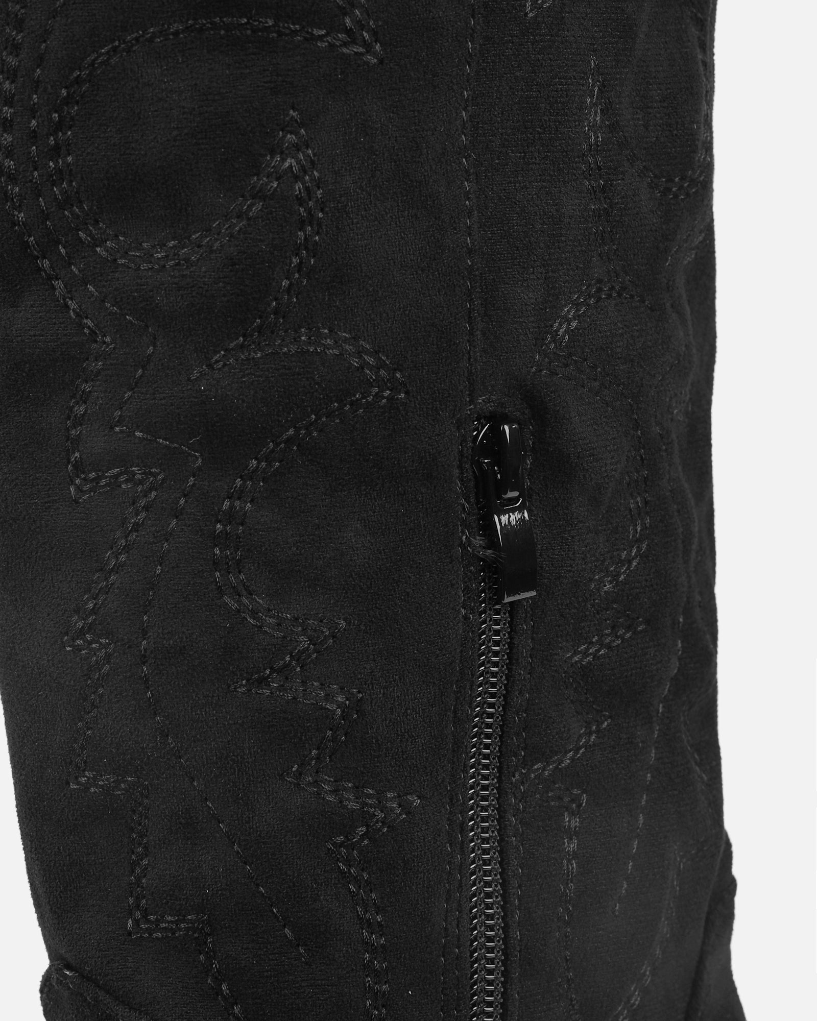 Marsha Black Suede Embroidered Western Calf Boot | SIMMI London