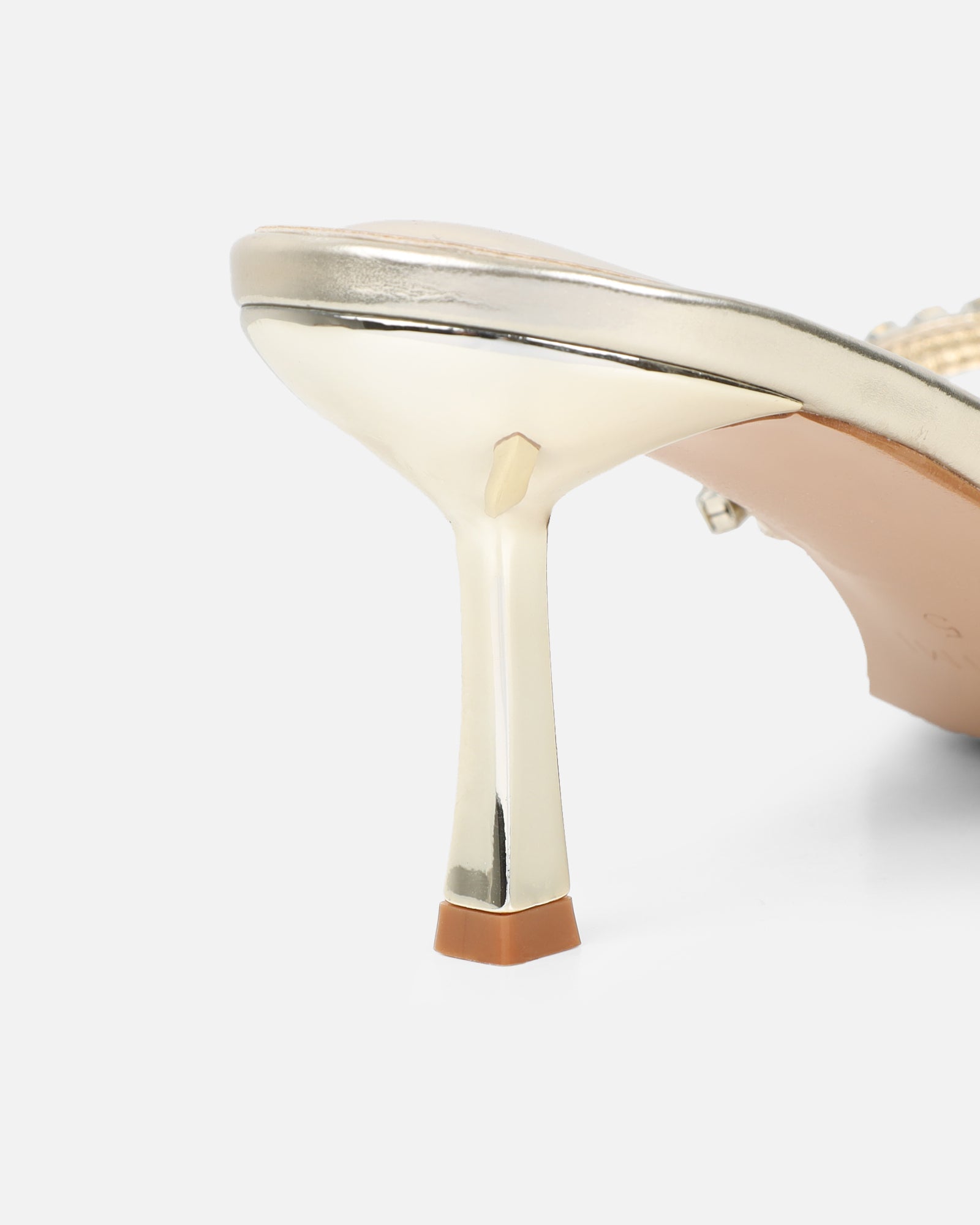 Sheen Gold Metallic Diamante Toe Thong Heeled Sandals | SIMMI London