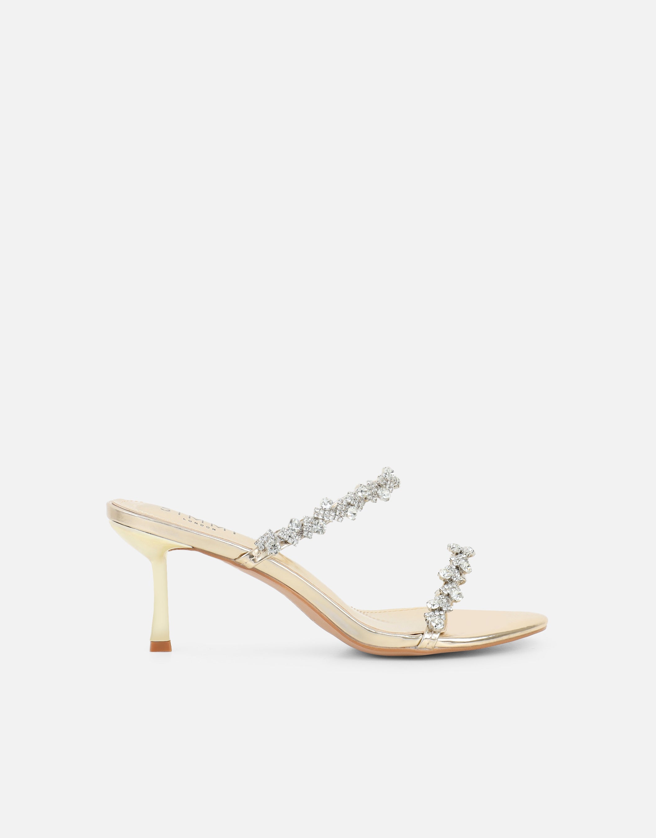 Maude Gold Mirror Diamante Mules | SIMMI London
