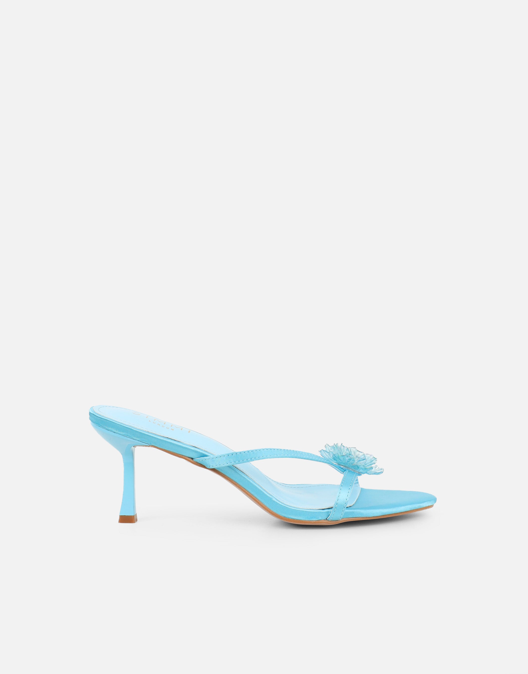 Elowen Blue Flower Embellished Mules | SIMMI London