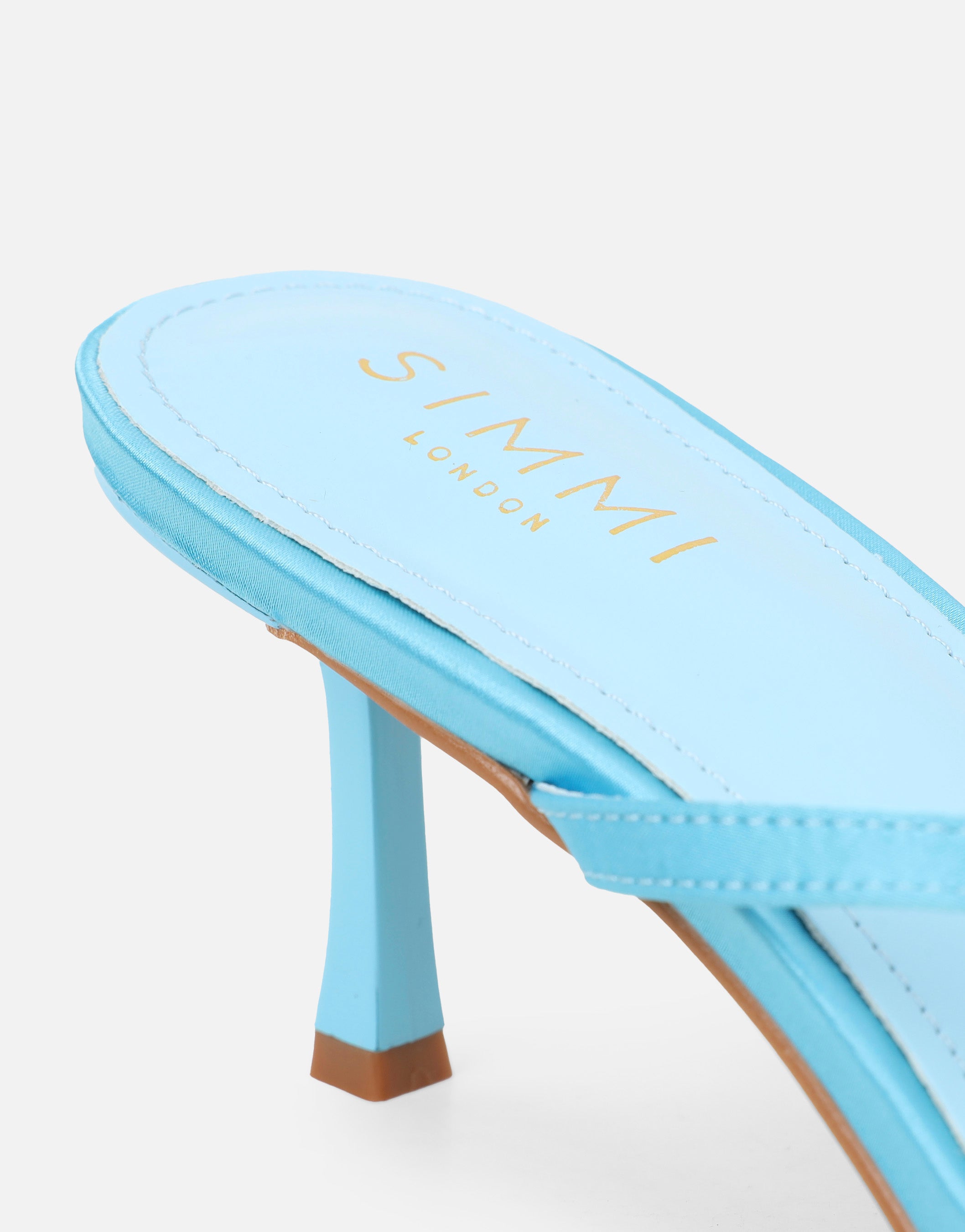 Elowen Blue Flower Embellished Mules | SIMMI London