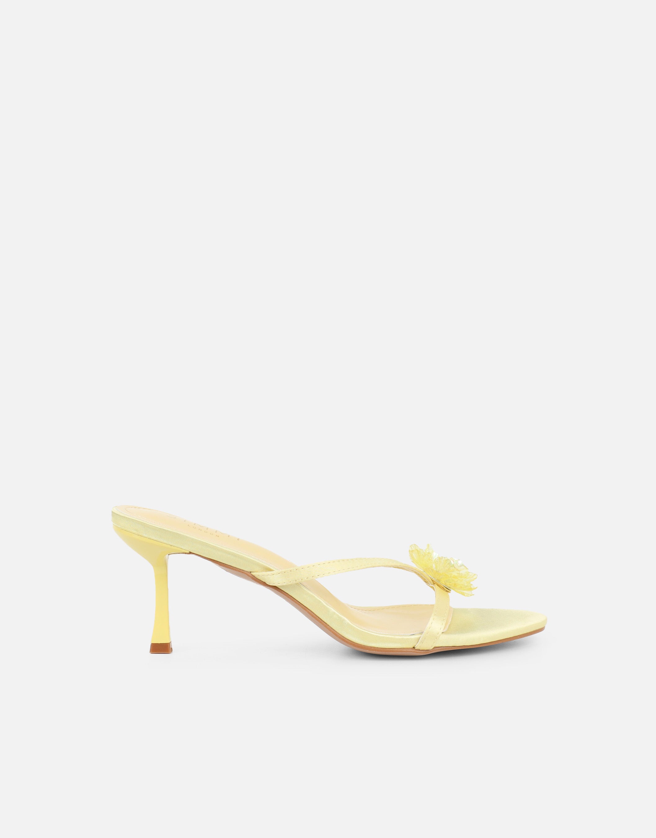 Elowen Yellow Flower Embellished Mules| SIMMI London