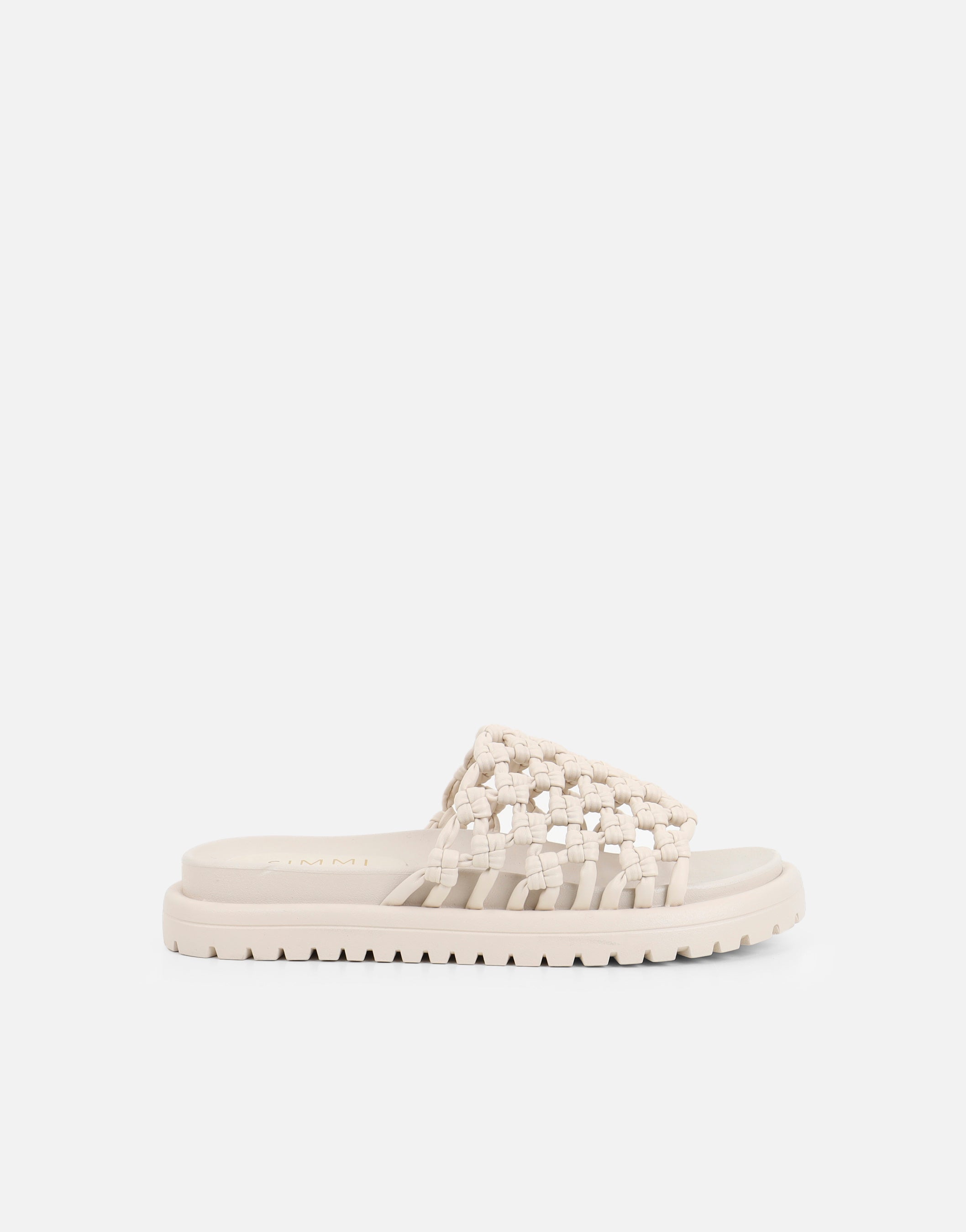 Vanya Stone Woven Mesh Chunky Flats | SIMMI London