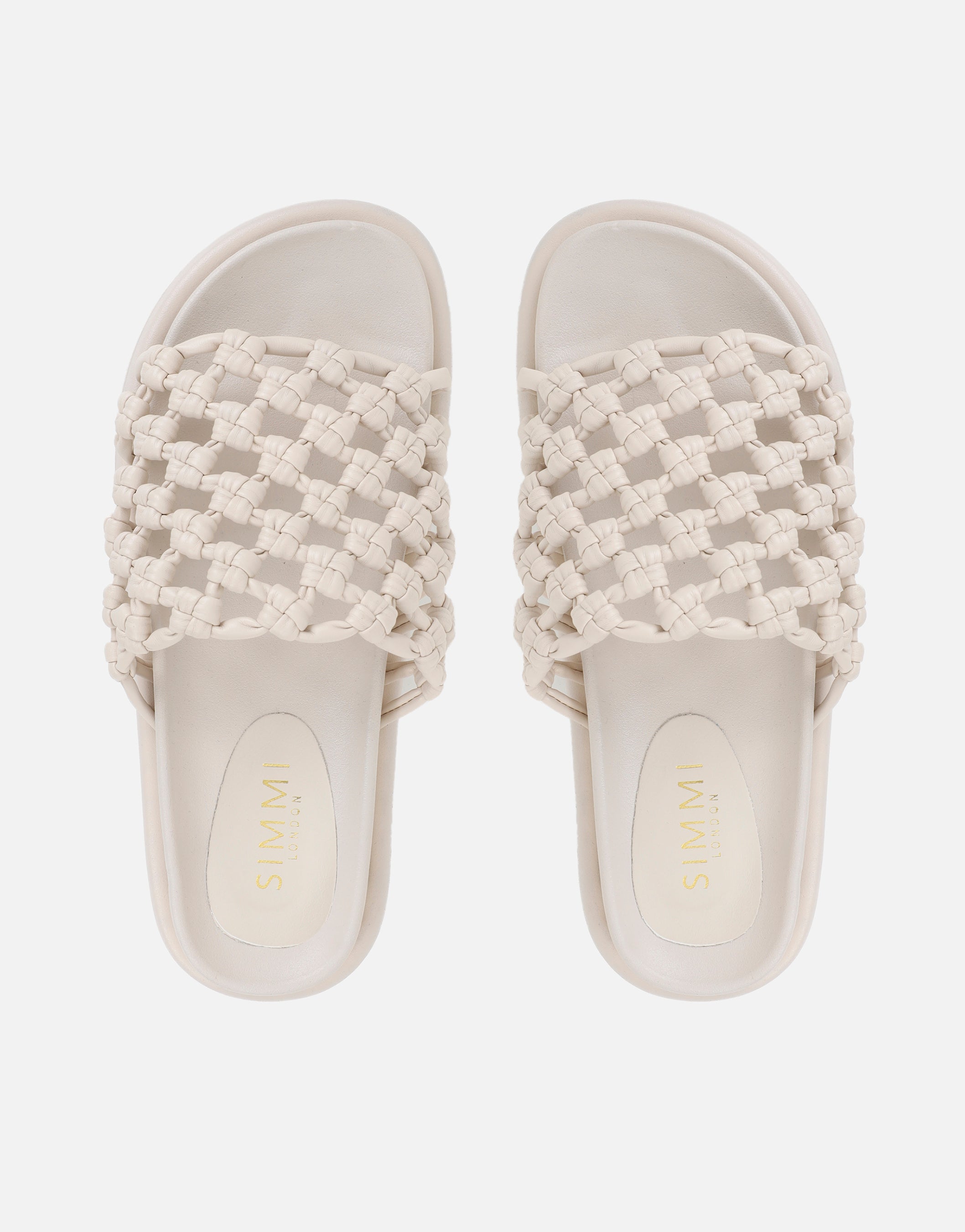 Vanya Stone Woven Mesh Chunky Flats | SIMMI London