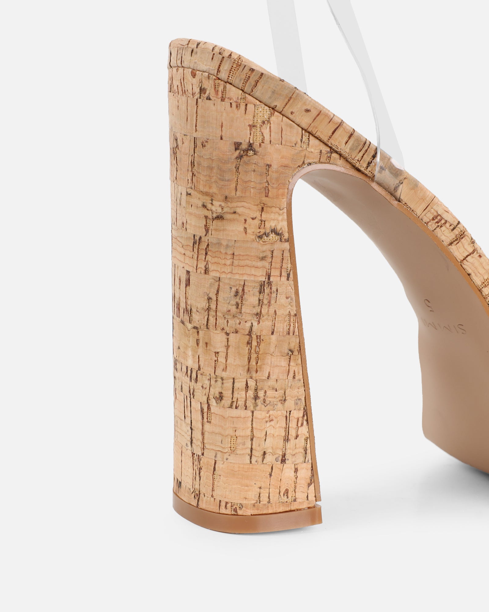 Mauraz Cork Clear Platform Heeled Sandals | SIMMI London