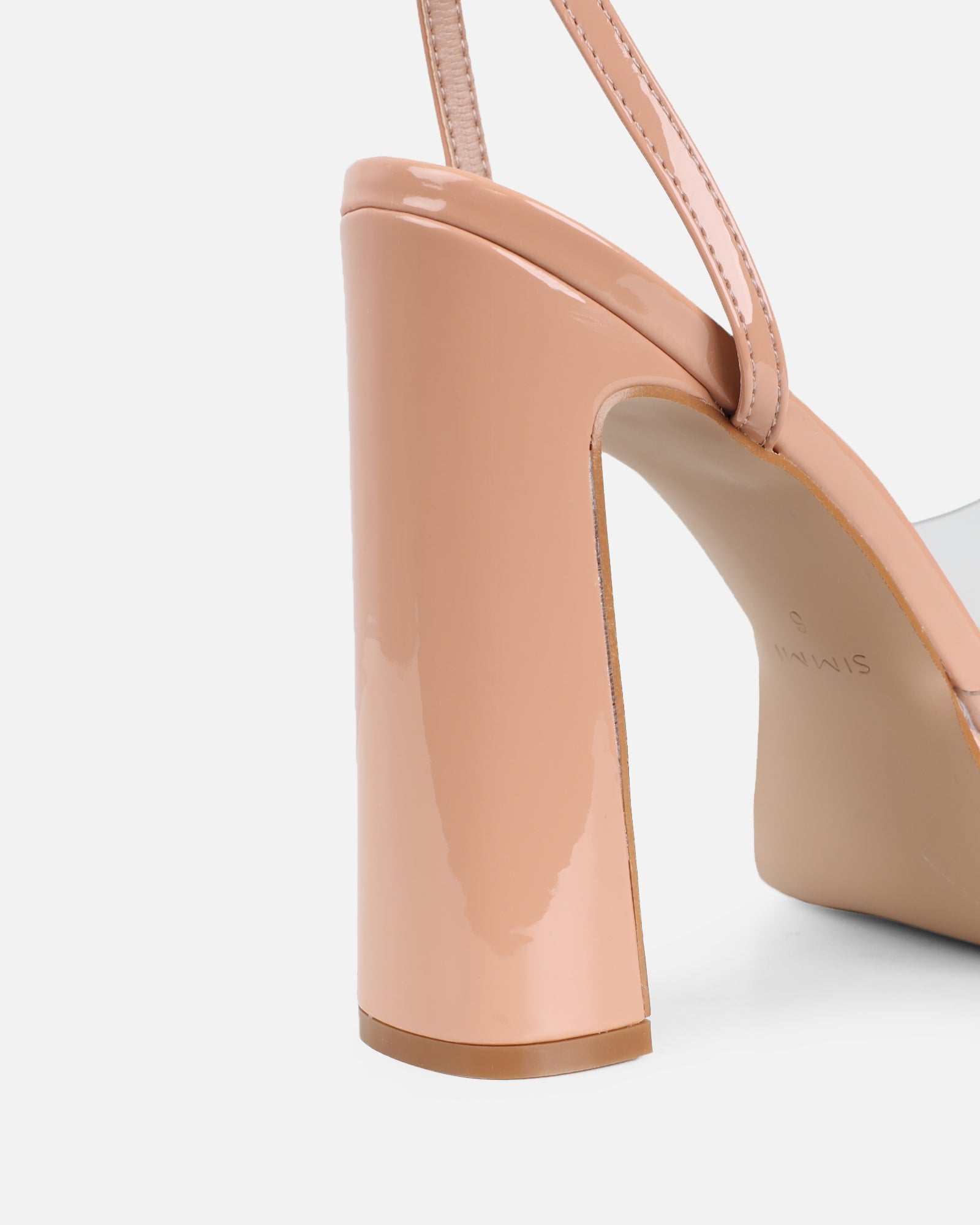 Mauraz Nude Clear Platform Heeled Sandals | SIMMI London