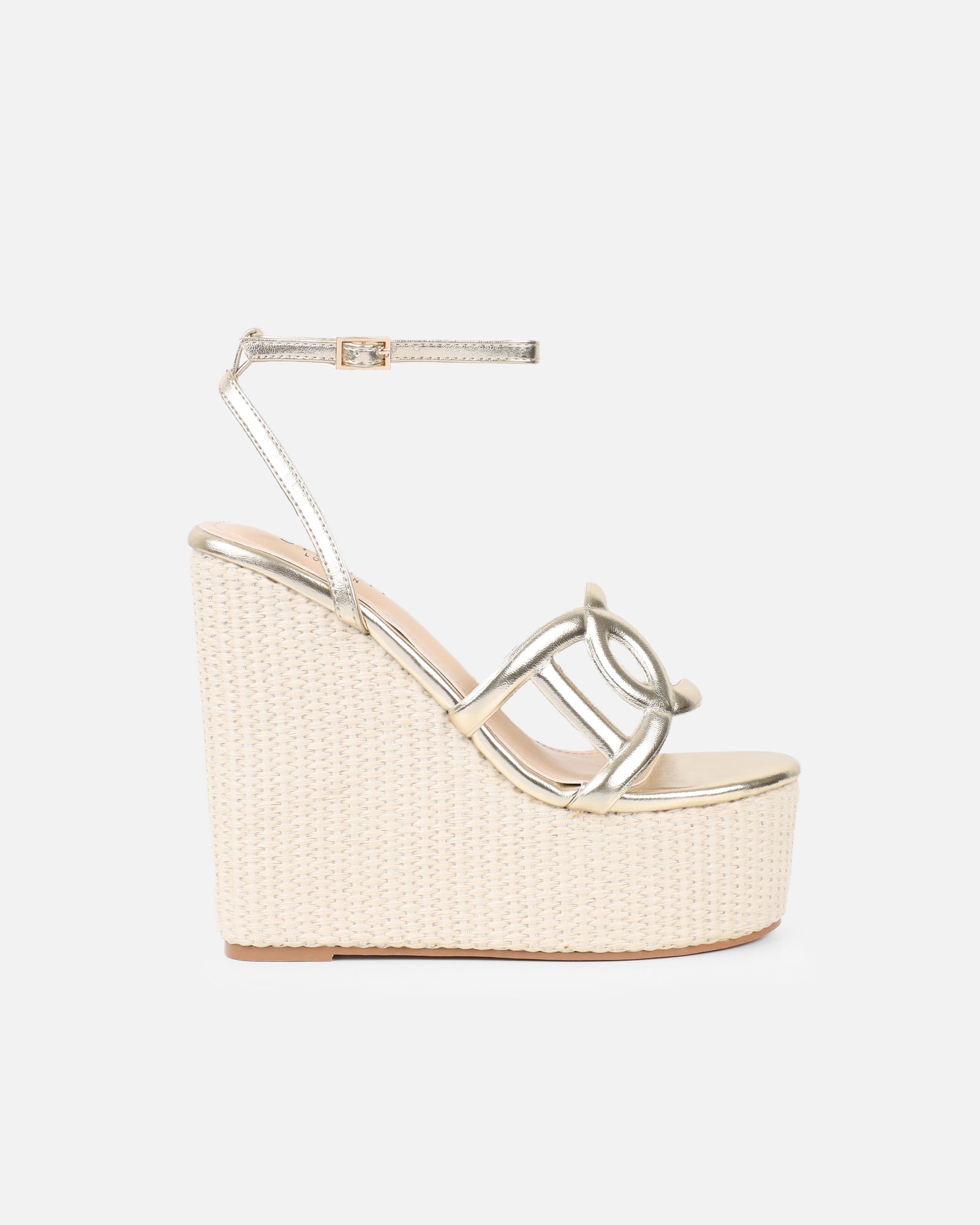 Martha Gold Metallic Espadrille Wedges | SIMMI London