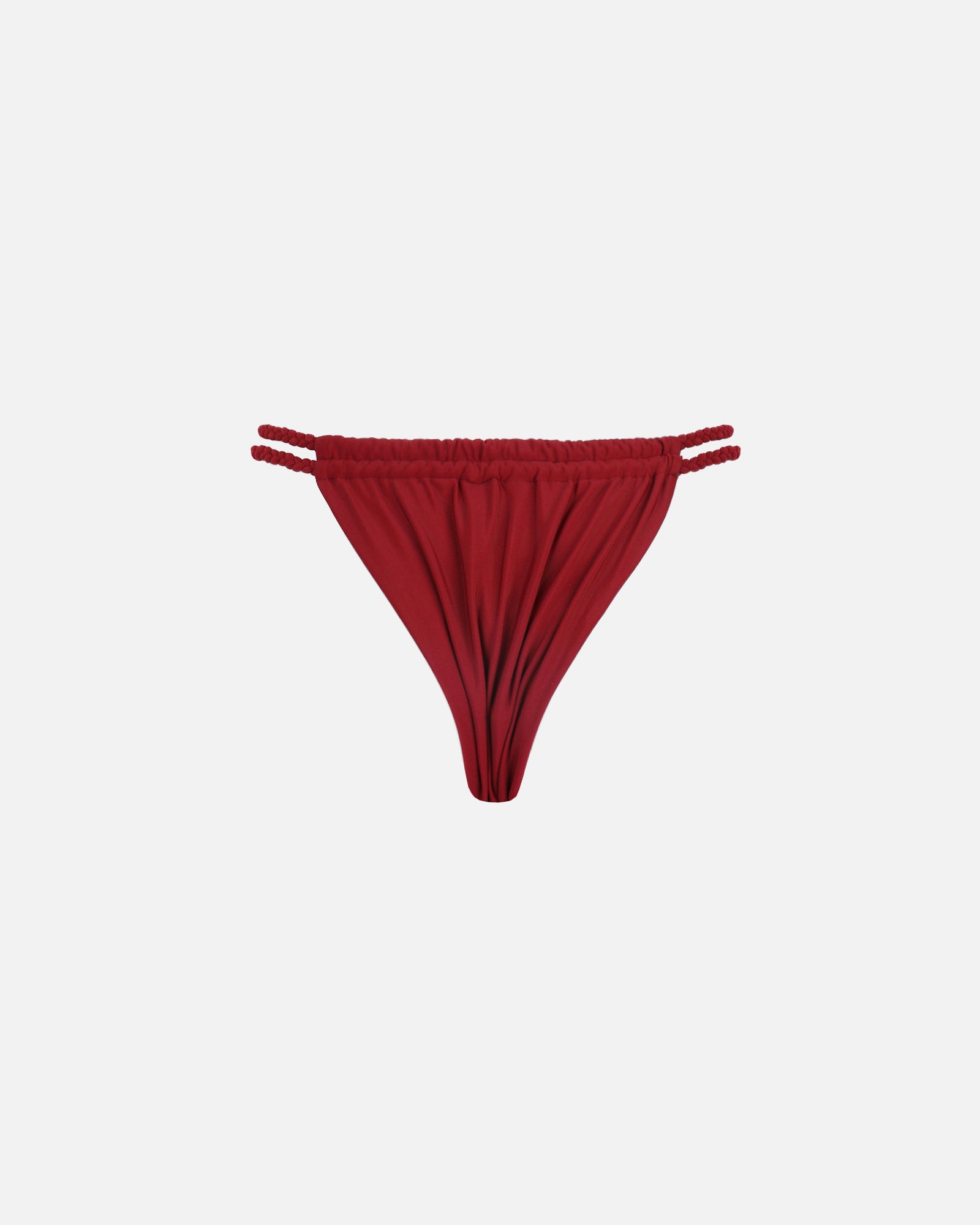 Mora Burgundy Braided Bikini Bottoms | SIMMI London