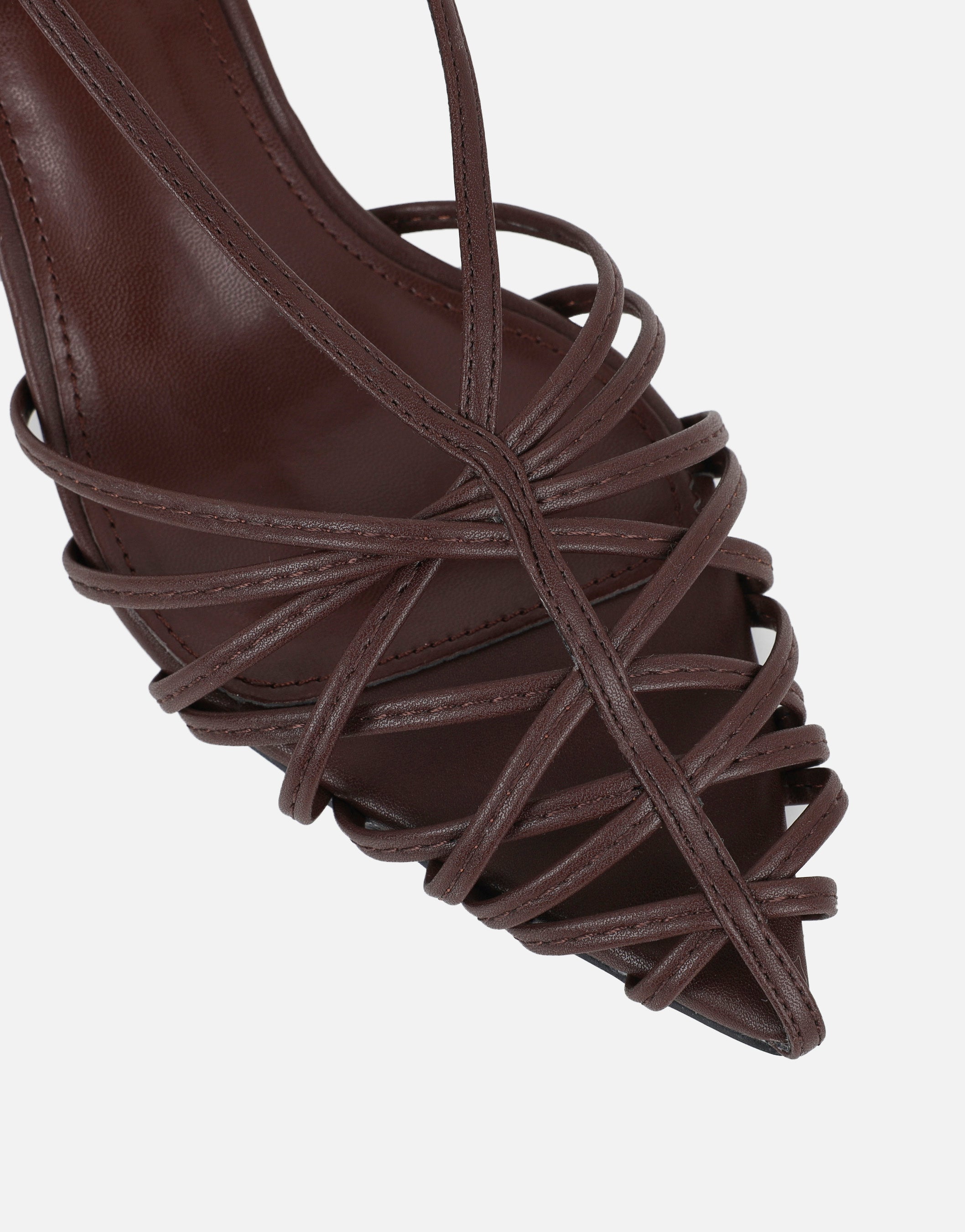 Nadia Brown Strappy Caged Sandals | SIMMI London