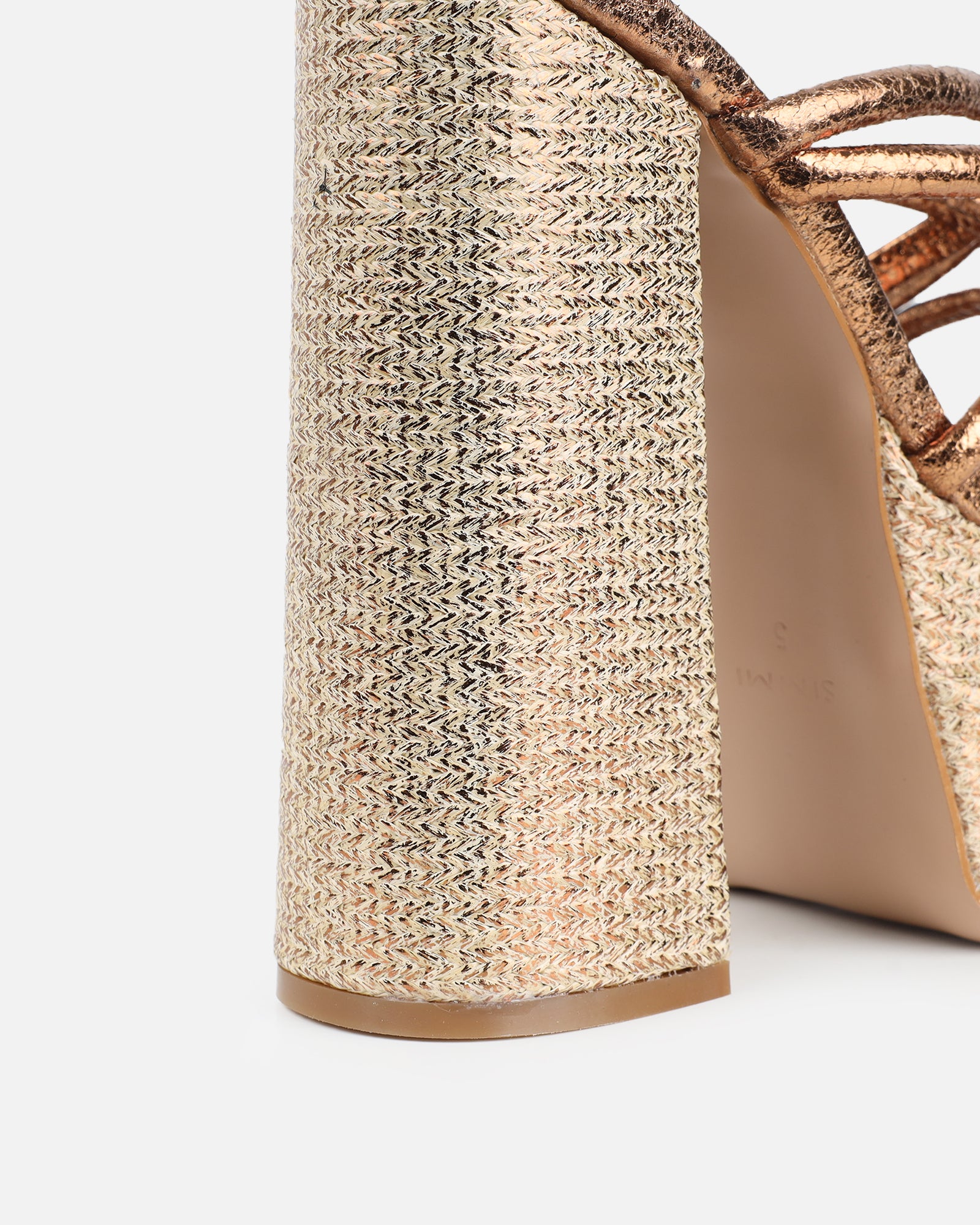 Troppaz Bronze Metallic Platform Heeled Sandals | SIMMI London