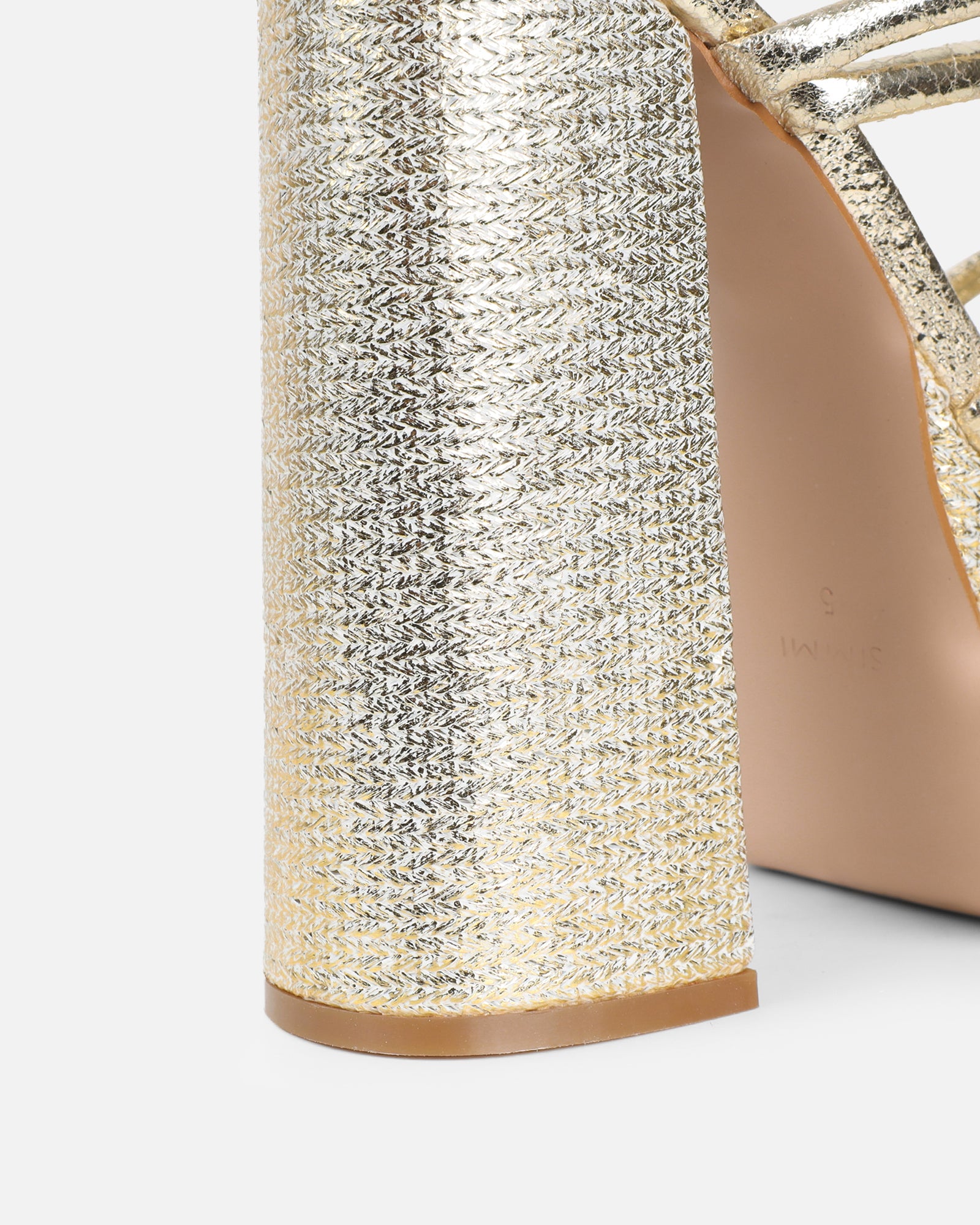 Troppaz Gold Metallic Platform Heeled Sandals | SIMMI London