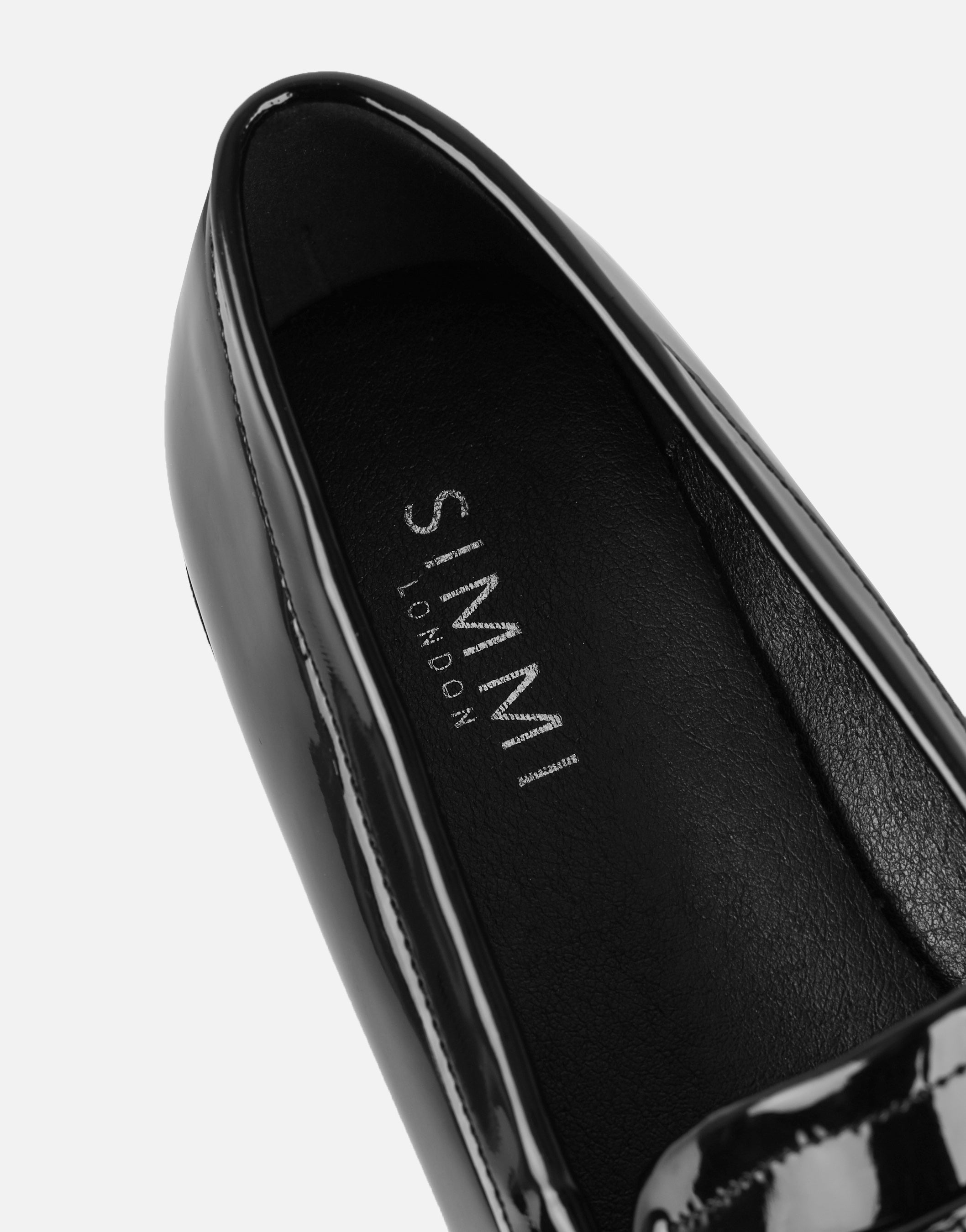 Nerri Black Patent Tassel Loafers | SIMMI London