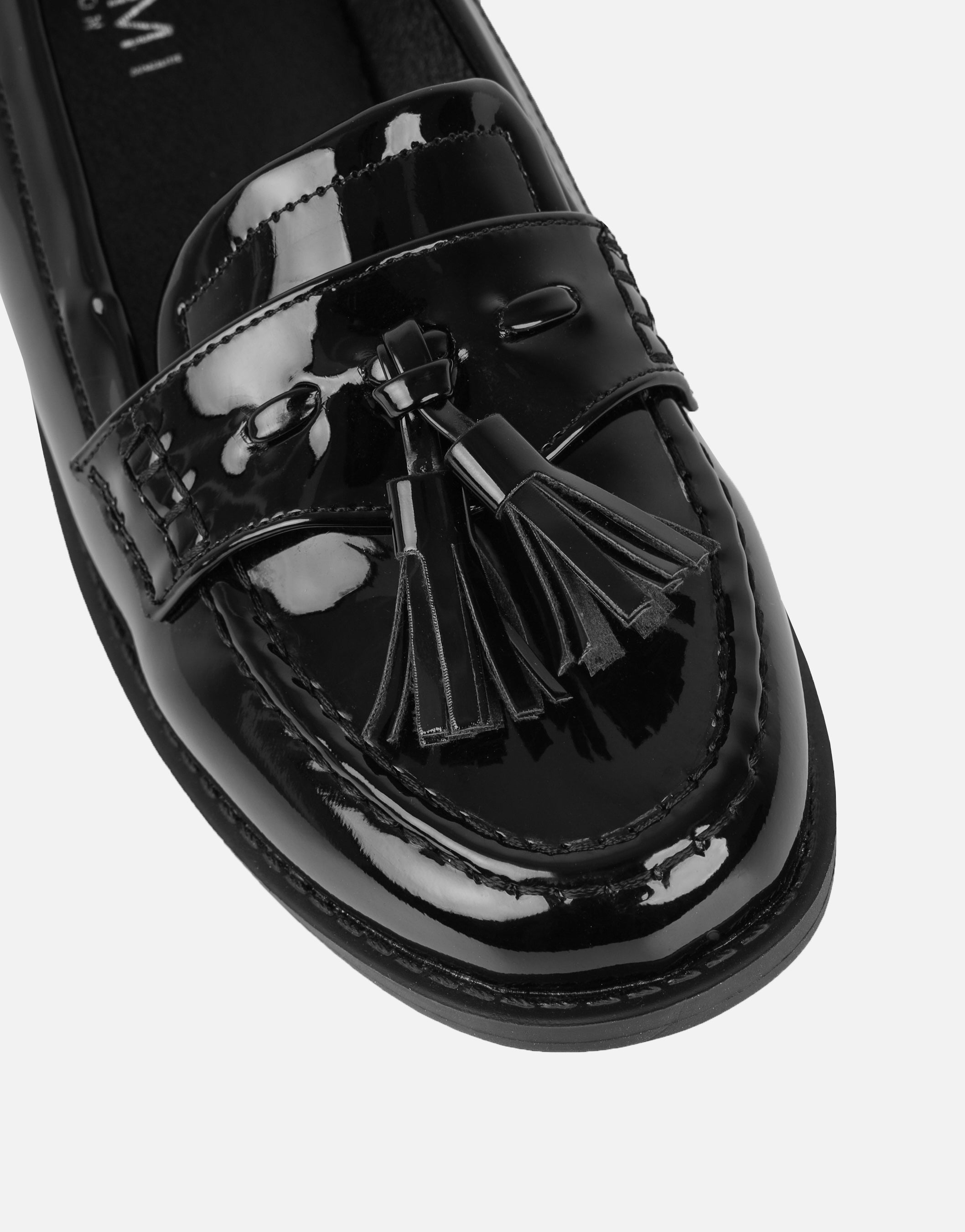 Nerri Black Patent Tassel Loafers | SIMMI London