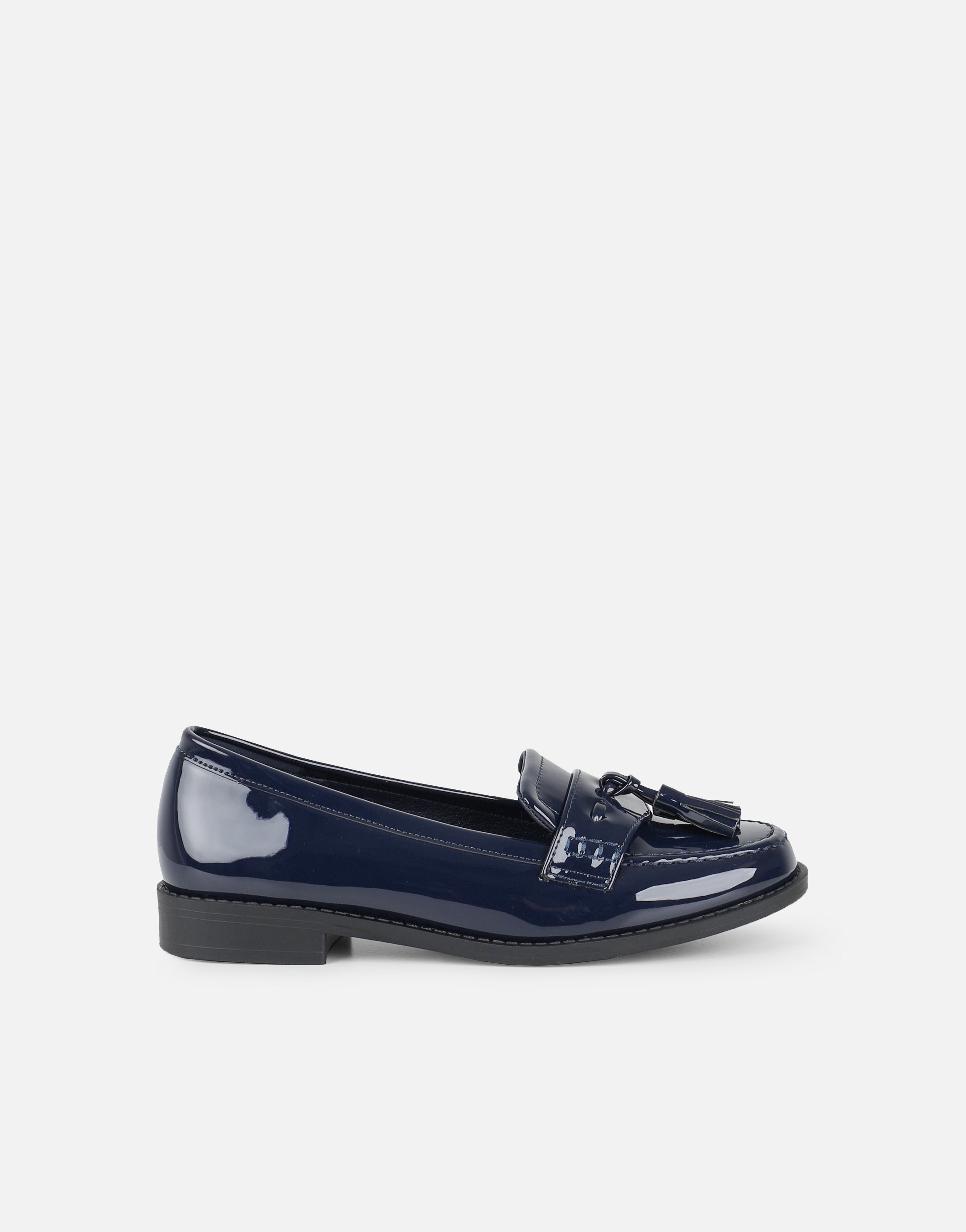 Nerri Navy Patent Tassel Loafers | SIMMI London