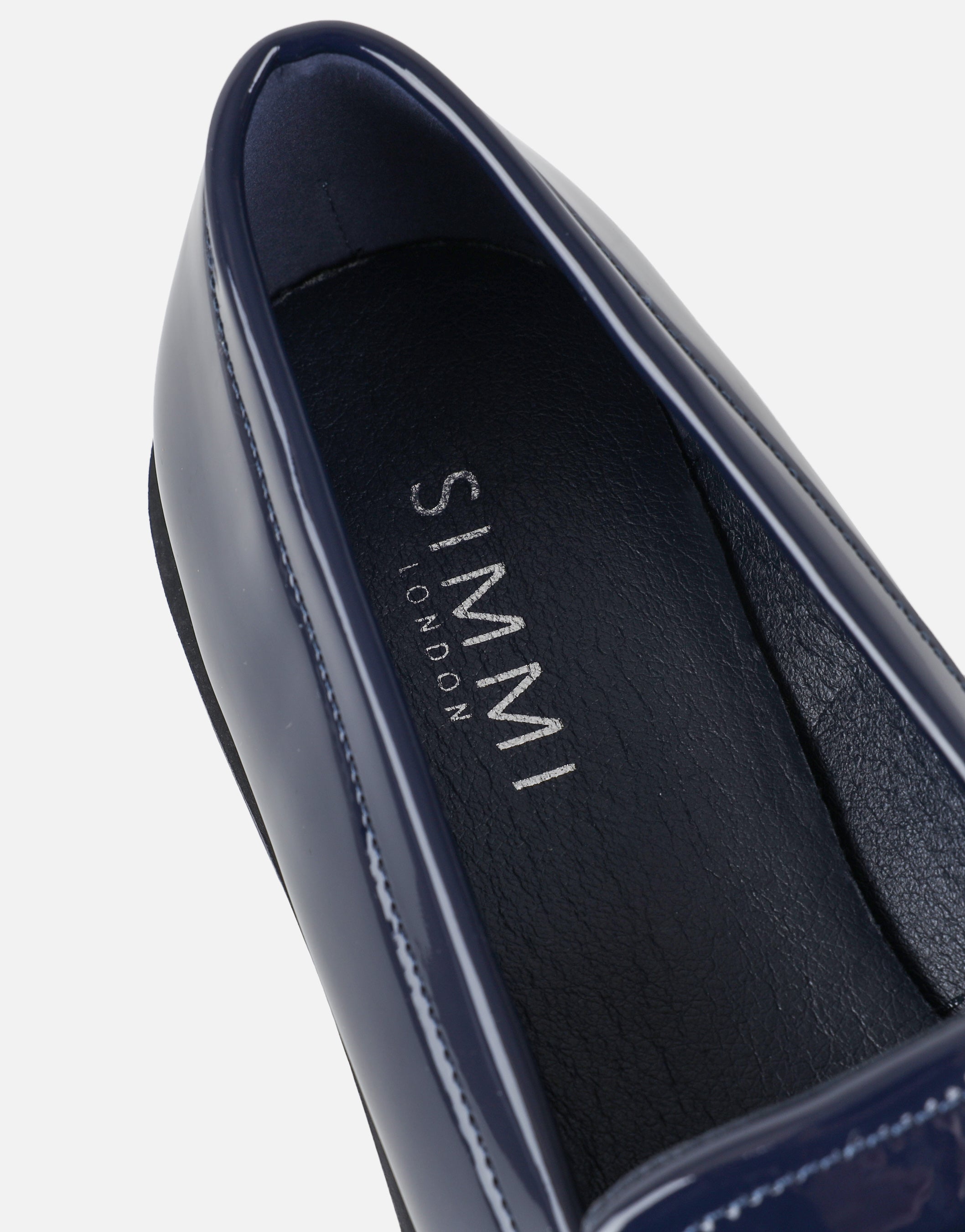 Nerri Navy Patent Tassel Loafers | SIMMI London