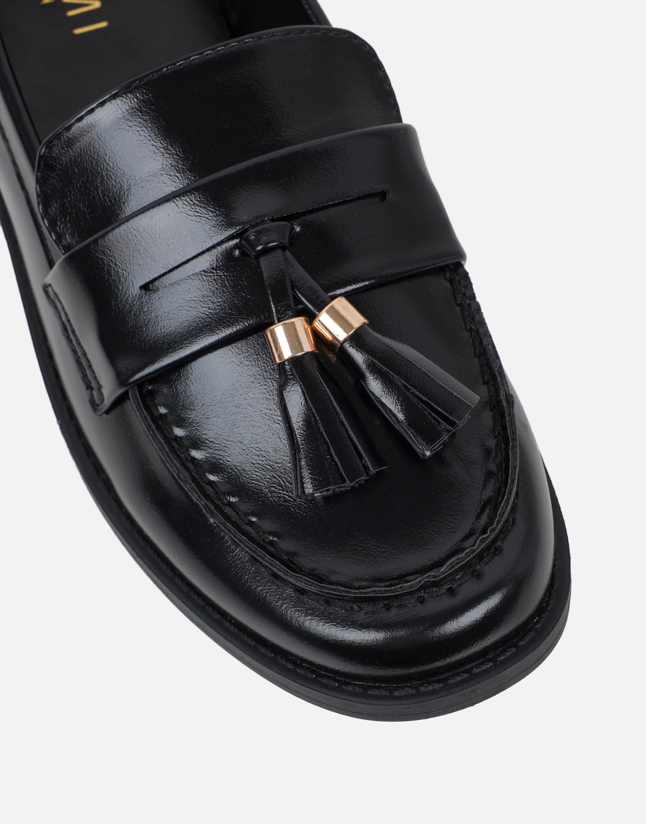 Yaya Black Tassel Loafers | SIMMI London