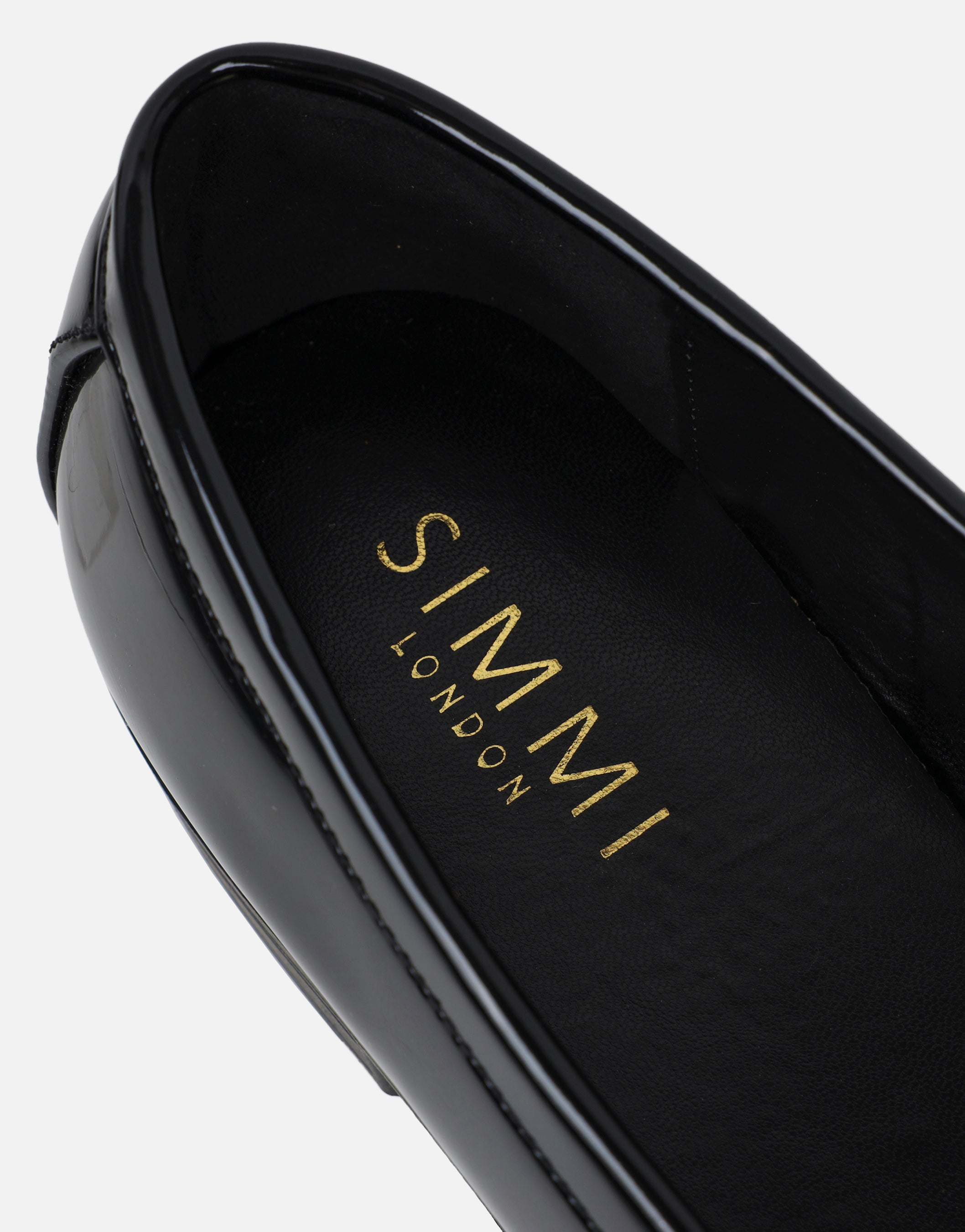 Arissa Black Patent Tassel Loafers | SIMMI London